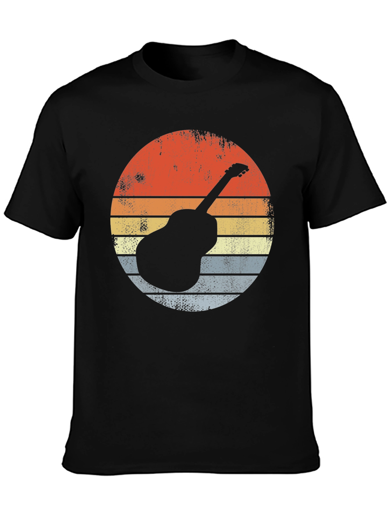 Camiseta Hombre Guitarra Retro Vintage Música