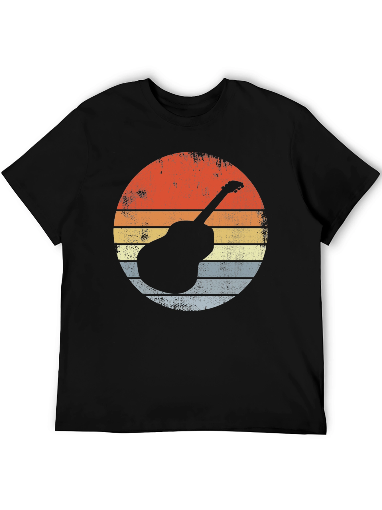 Camiseta Hombre Guitarra Retro Vintage Música