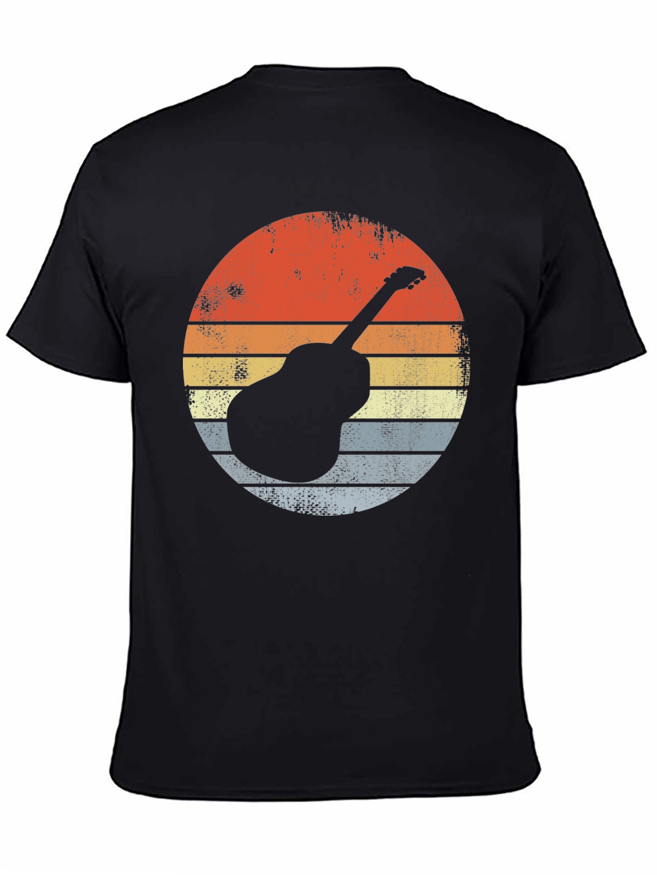 Camiseta Hombre Guitarra Retro Vintage Música