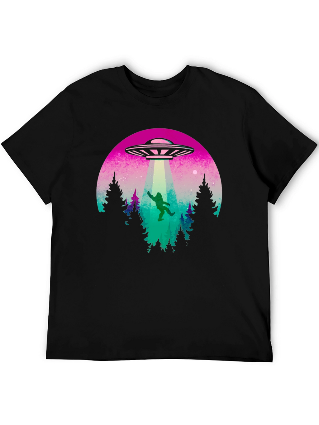 Camiseta Hombre OVNI Abducción Bigfoot