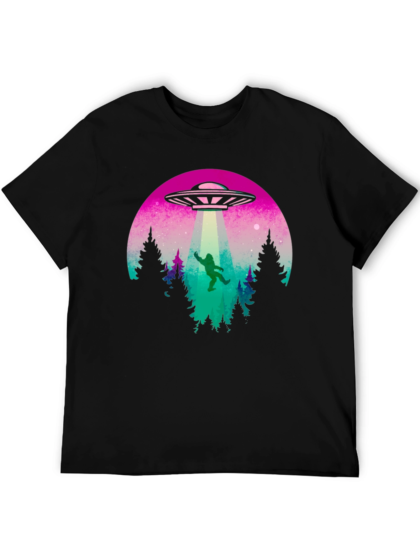 Camiseta Hombre OVNI Abducción Bigfoot