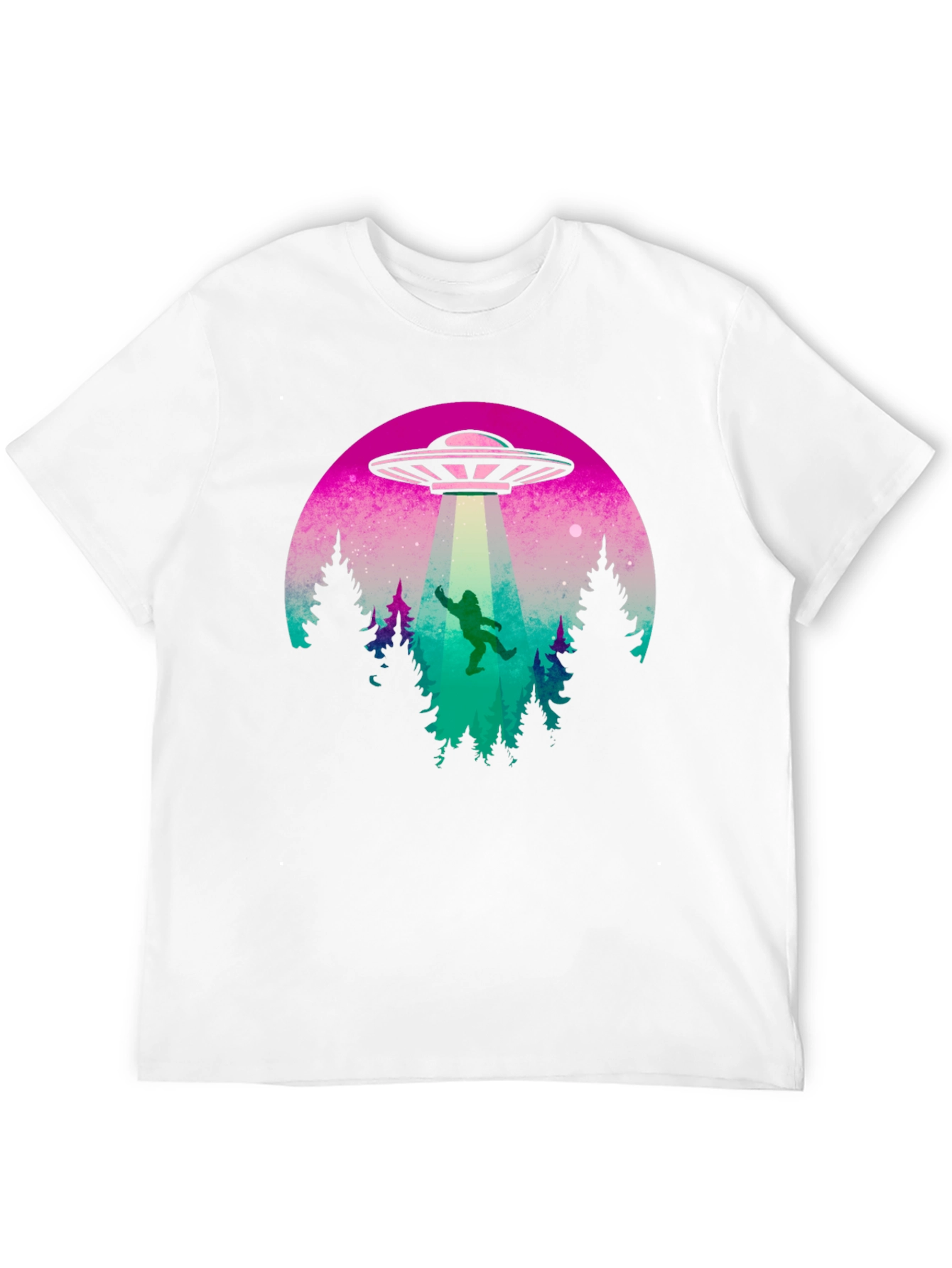 Camiseta Hombre OVNI Abducción Bigfoot
