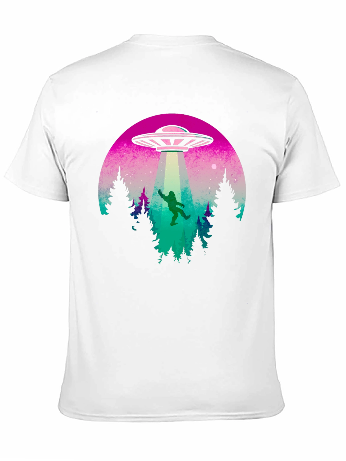 Camiseta Hombre OVNI Abducción Bigfoot
