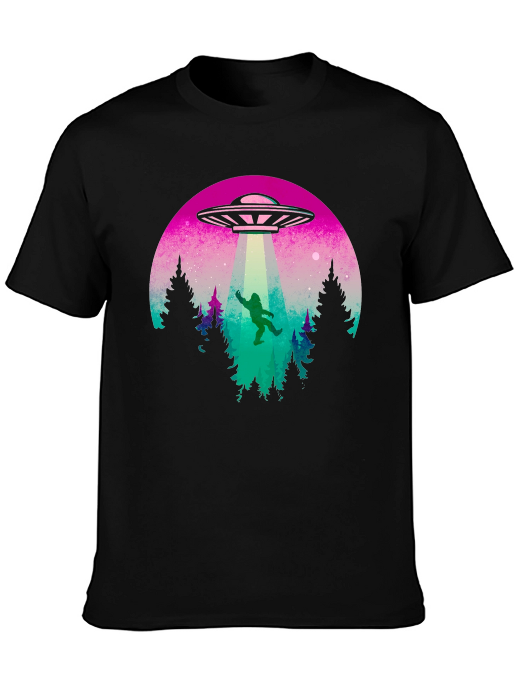 Camiseta Hombre OVNI Abducción Bigfoot