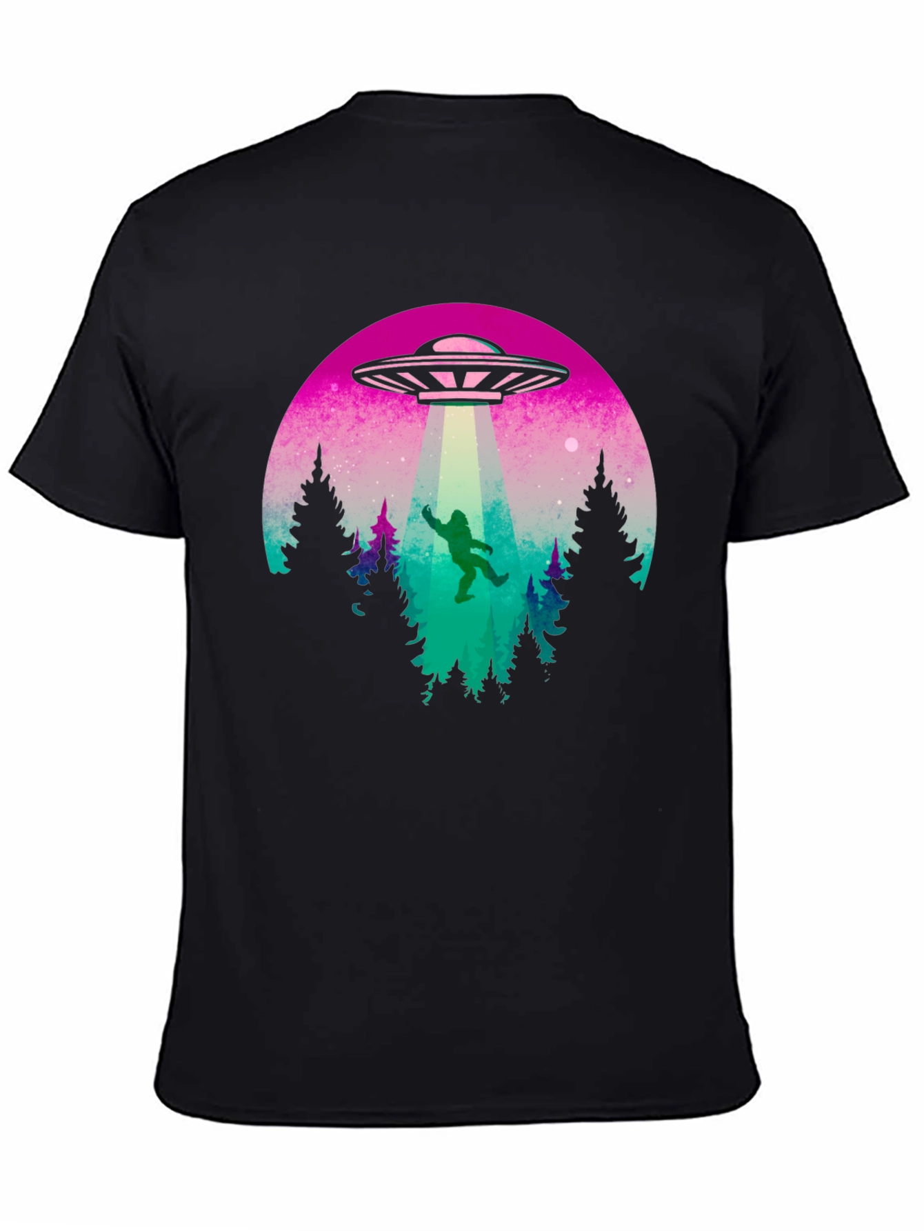 Camiseta Hombre OVNI Abducción Bigfoot