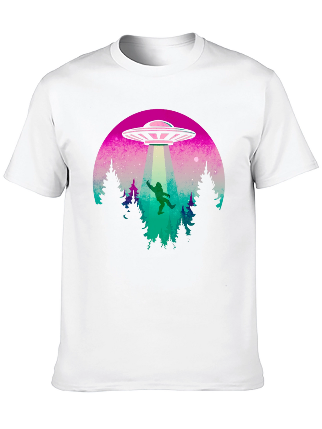 Camiseta Hombre OVNI Abducción Bigfoot