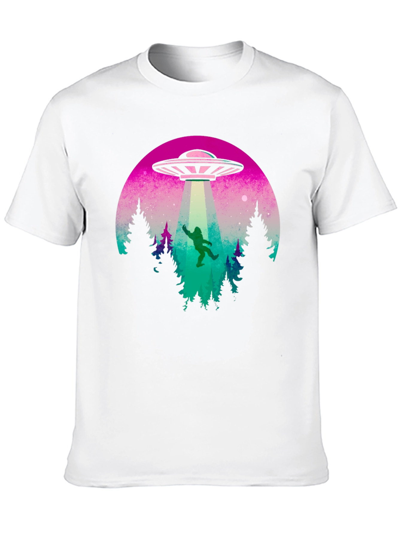 Camiseta Hombre OVNI Abducción Bigfoot
