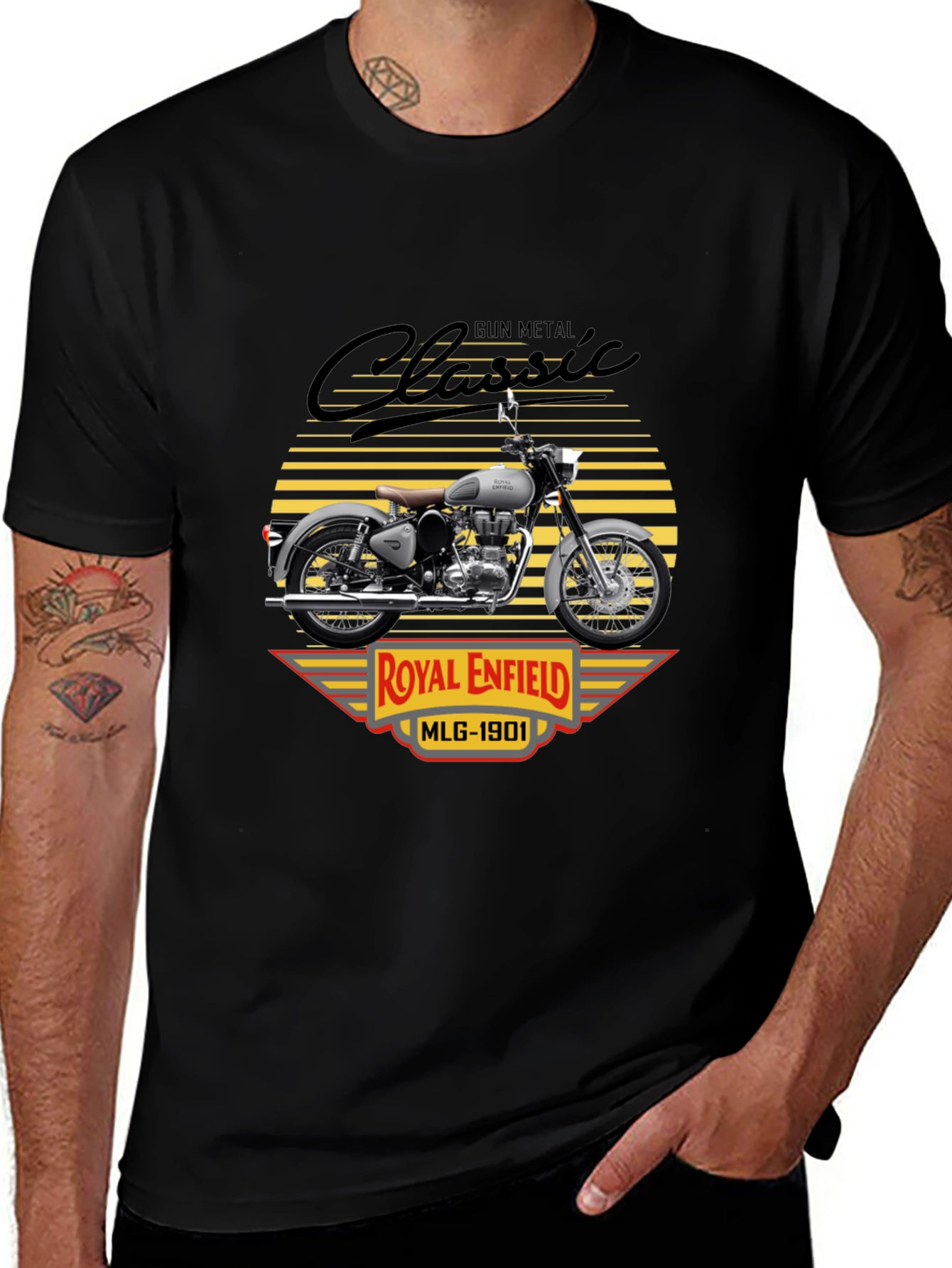 Camiseta Clásica Royal Enfield Gun Metal