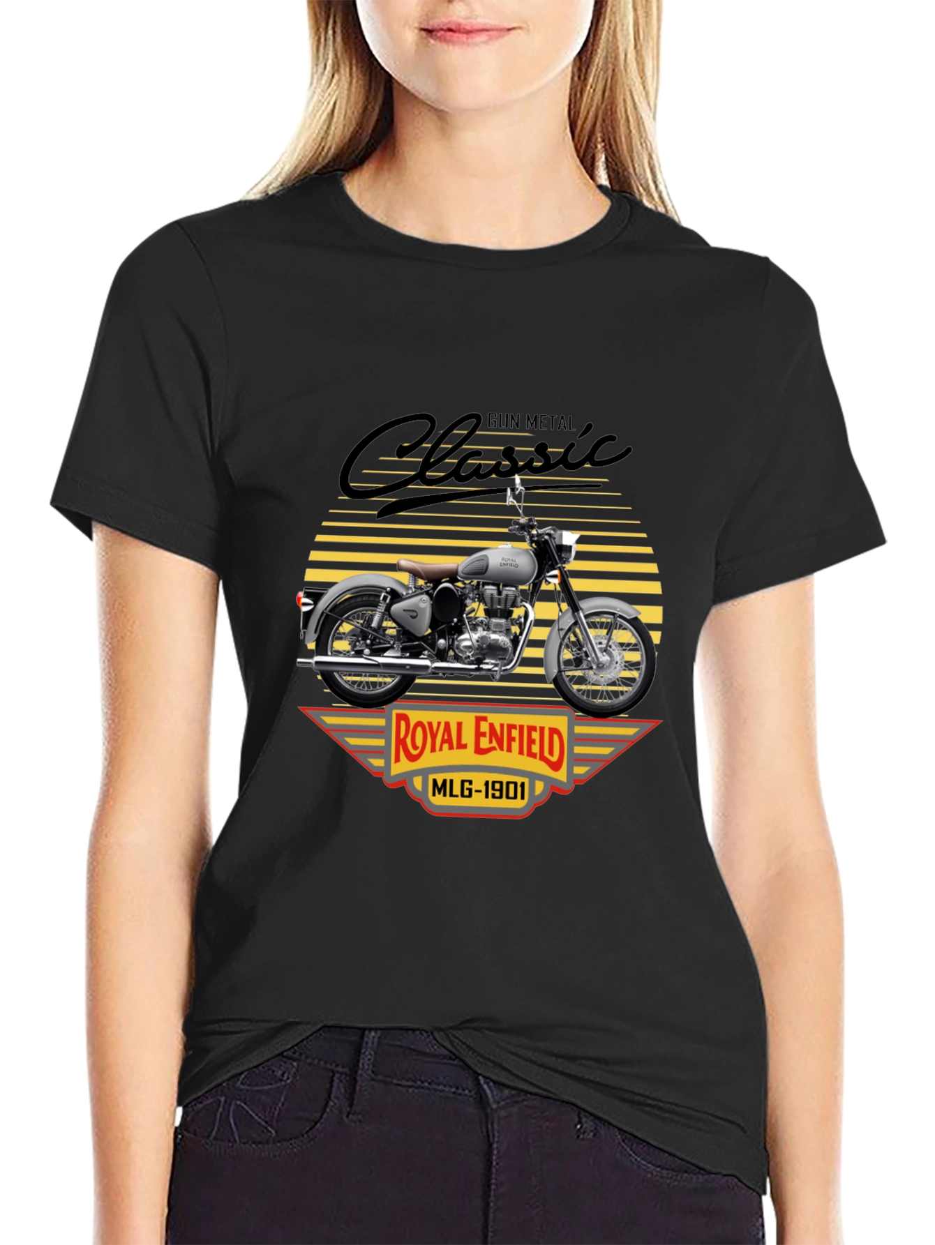 Camiseta Clásica Royal Enfield Gun Metal