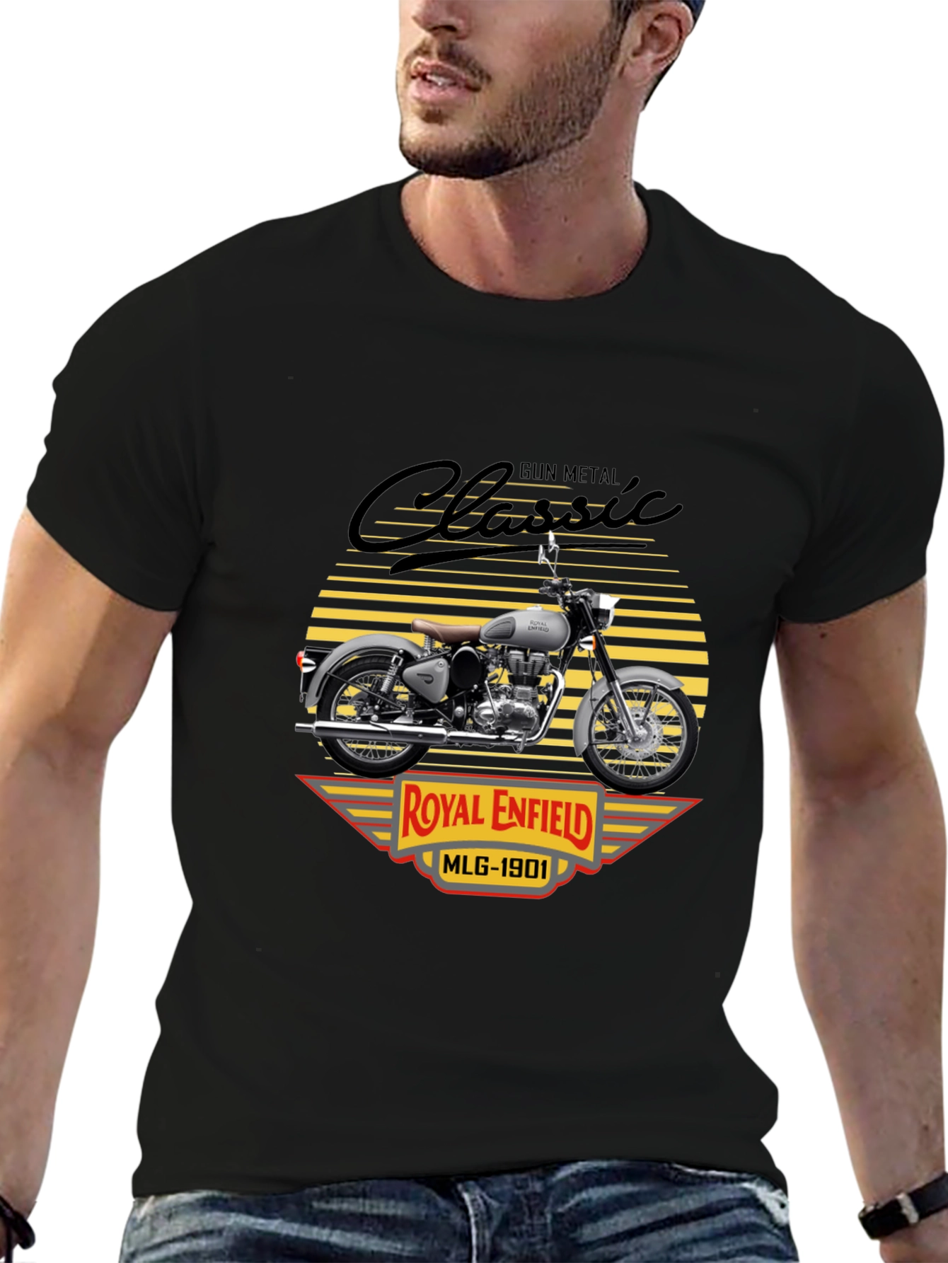 Camiseta Clásica Royal Enfield Gun Metal