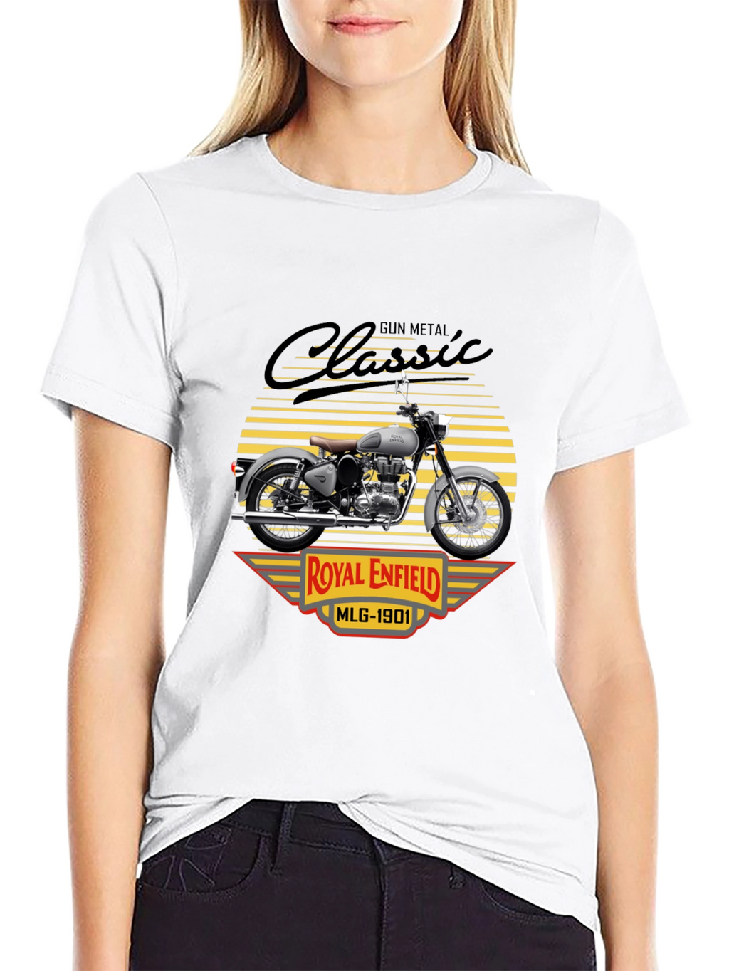 Camiseta Clásica Royal Enfield Gun Metal