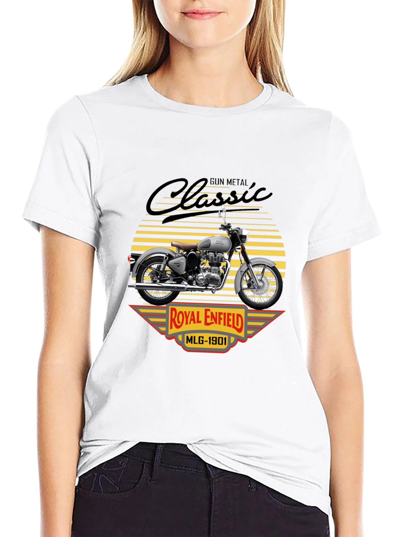 Camiseta Clásica Royal Enfield Gun Metal
