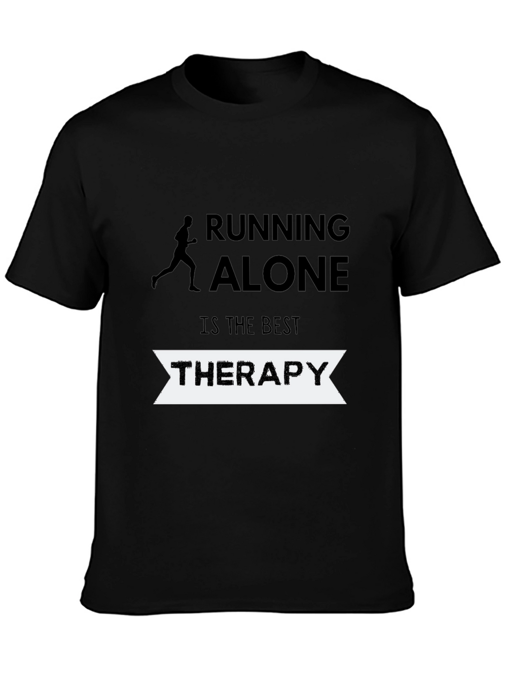 Camiseta Hombre Negra Running Alone Therapy
