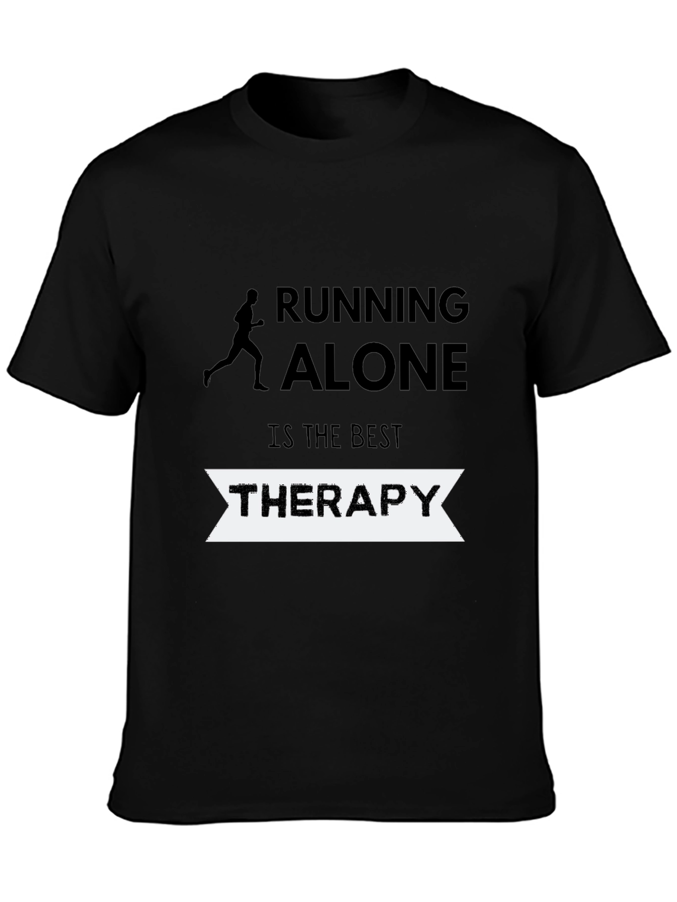 Camiseta Hombre Negra Running Alone Therapy