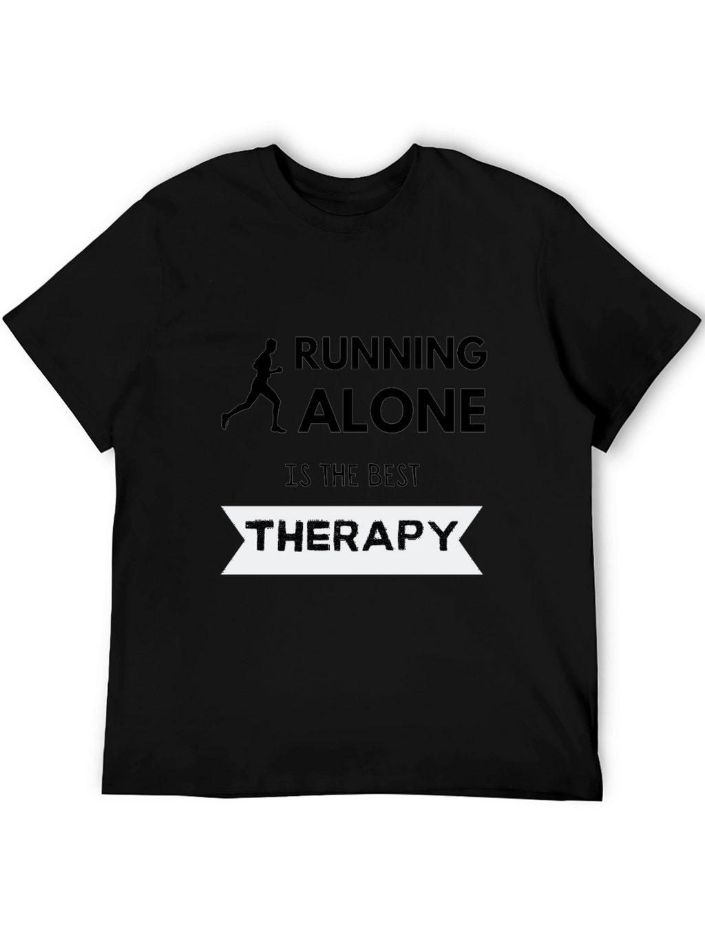 Camiseta Hombre Negra Running Alone Therapy