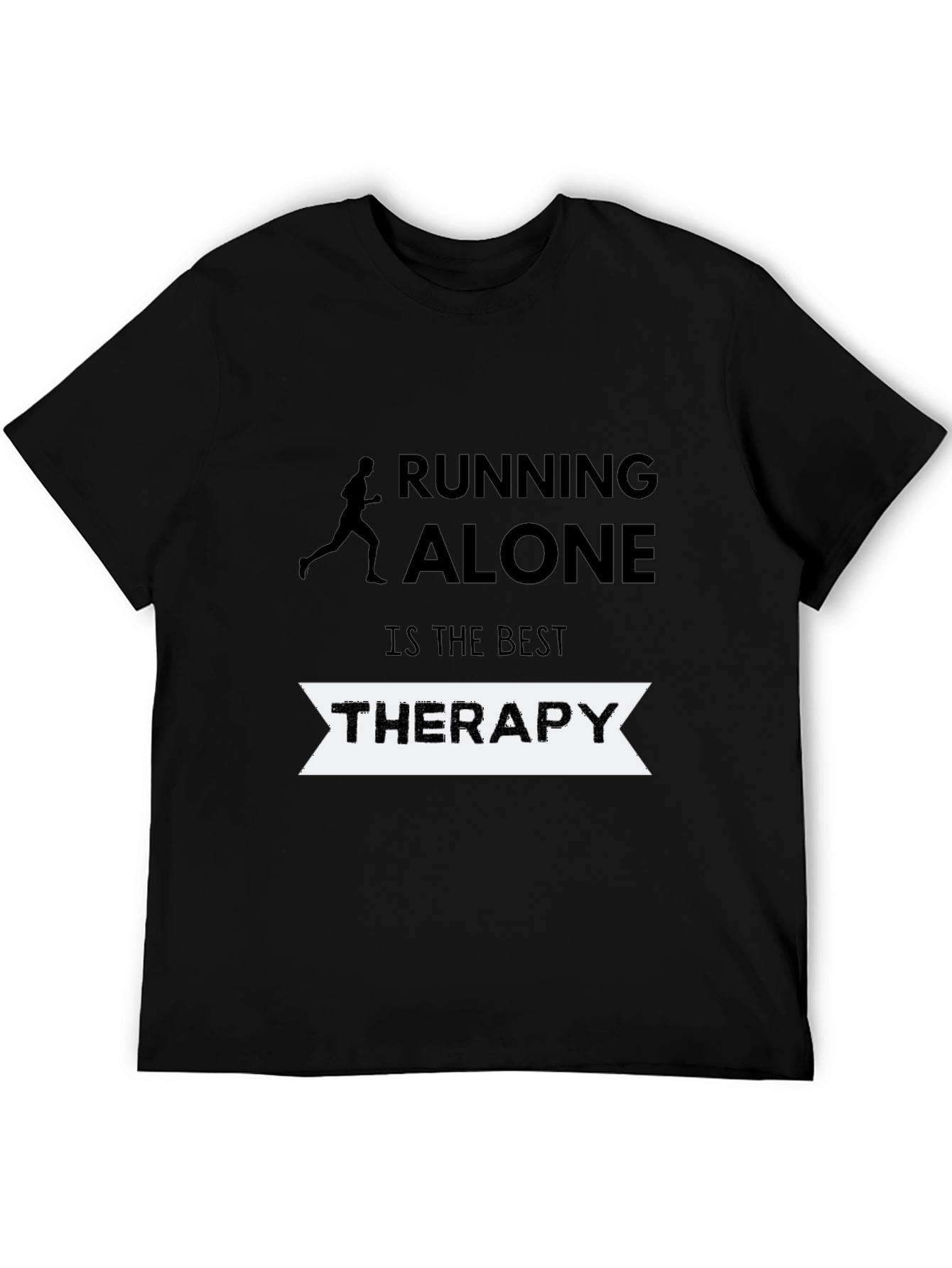 Camiseta Hombre Negra Running Alone Therapy