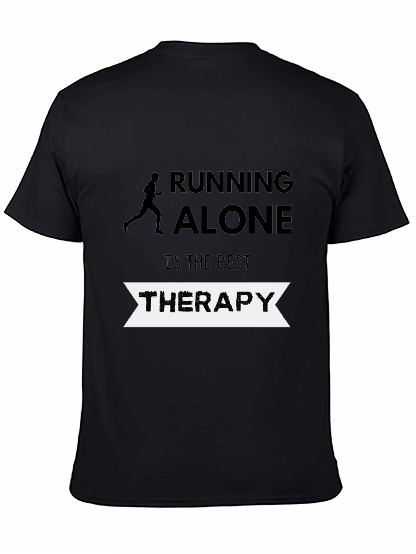 Camiseta Hombre Negra Running Alone Therapy