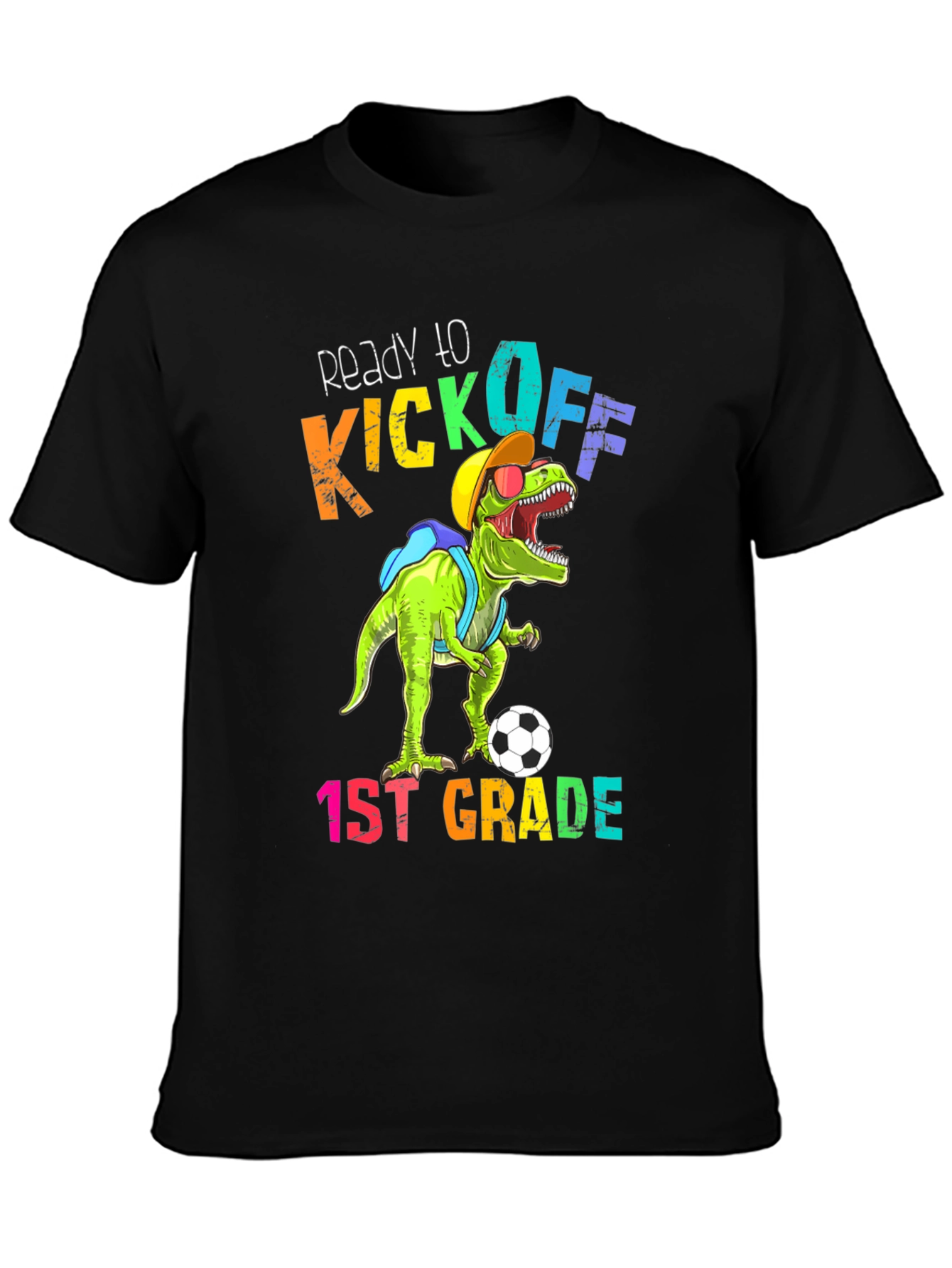 Camiseta Divertida Dinosaurio Fútbol Primer Grado
