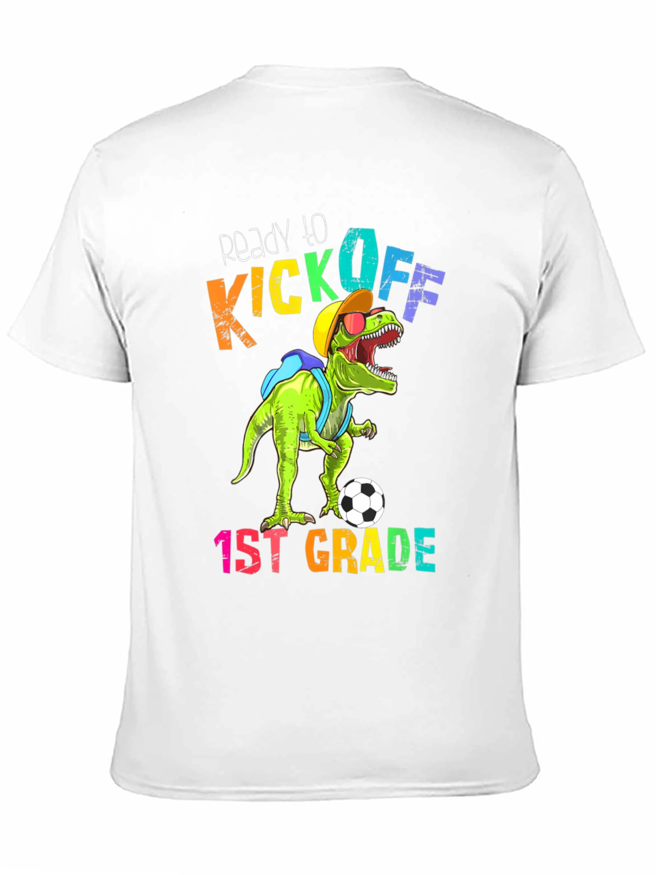 Camiseta Divertida Dinosaurio Fútbol Primer Grado