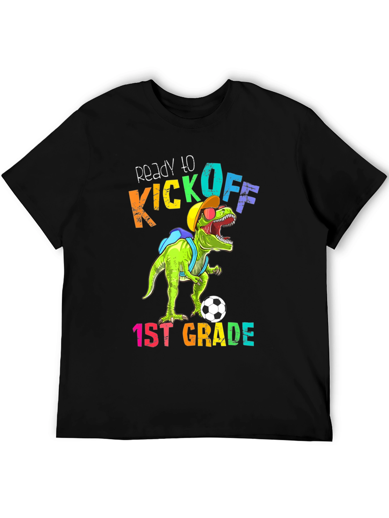 Camiseta Divertida Dinosaurio Fútbol Primer Grado