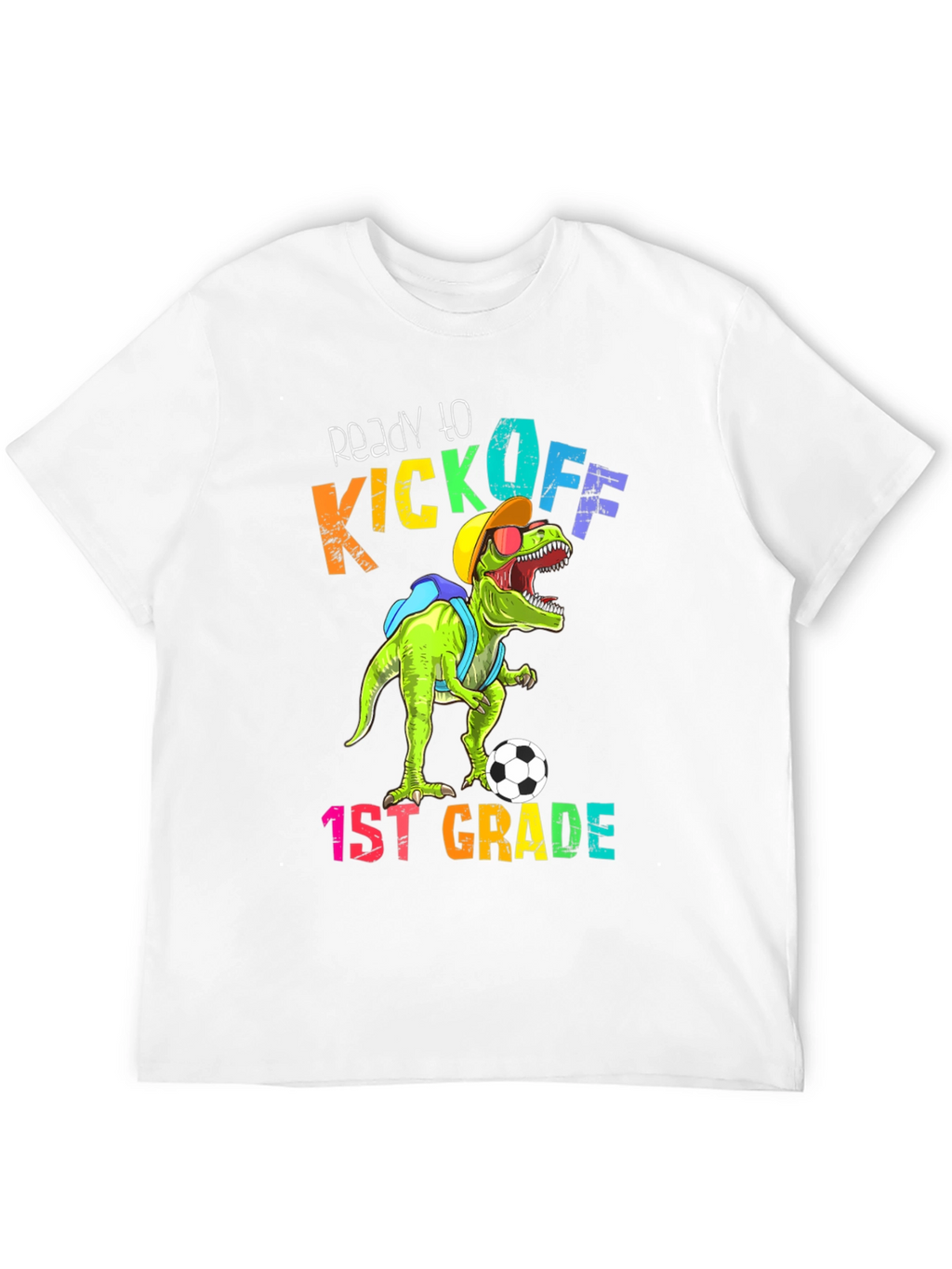 Camiseta Divertida Dinosaurio Fútbol Primer Grado