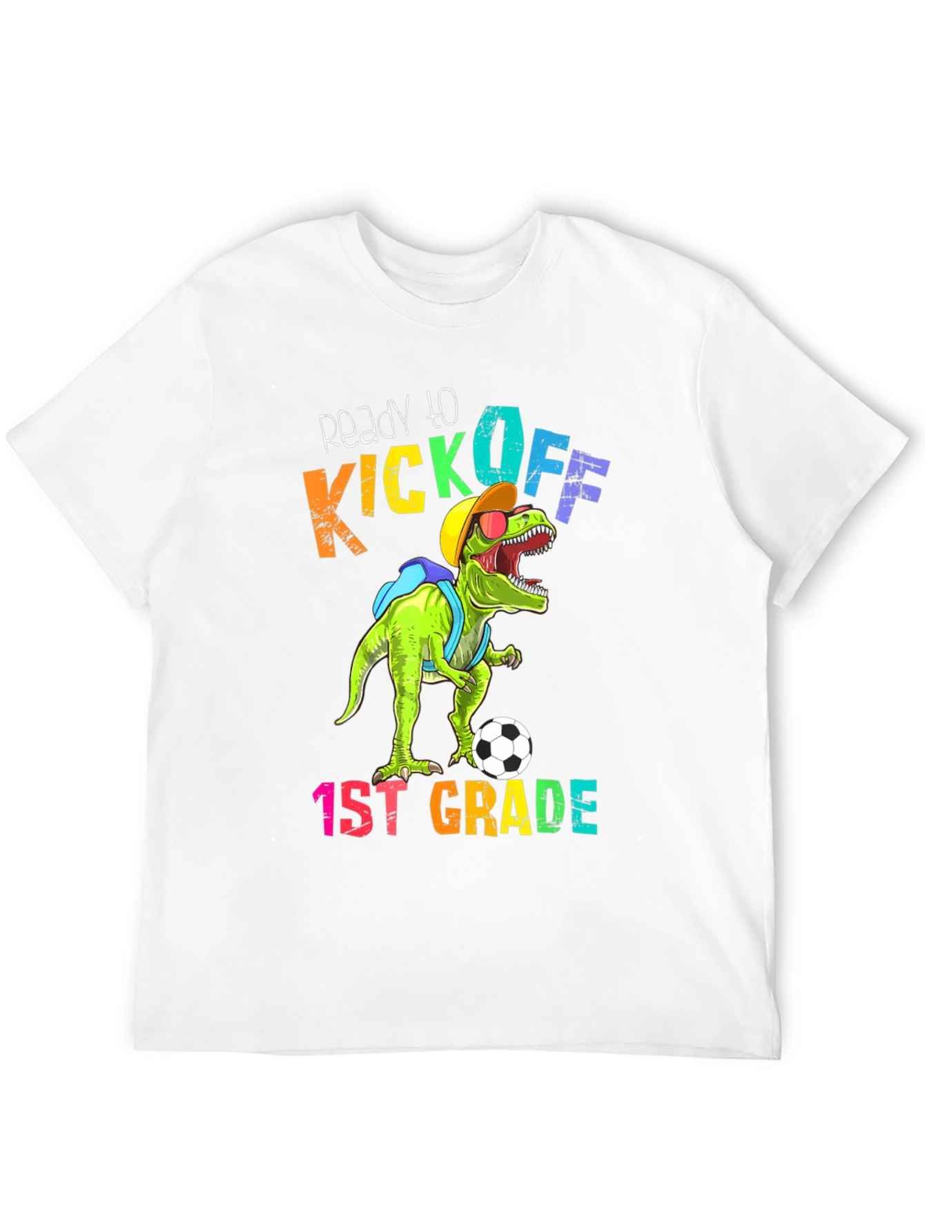 Camiseta Divertida Dinosaurio Fútbol Primer Grado