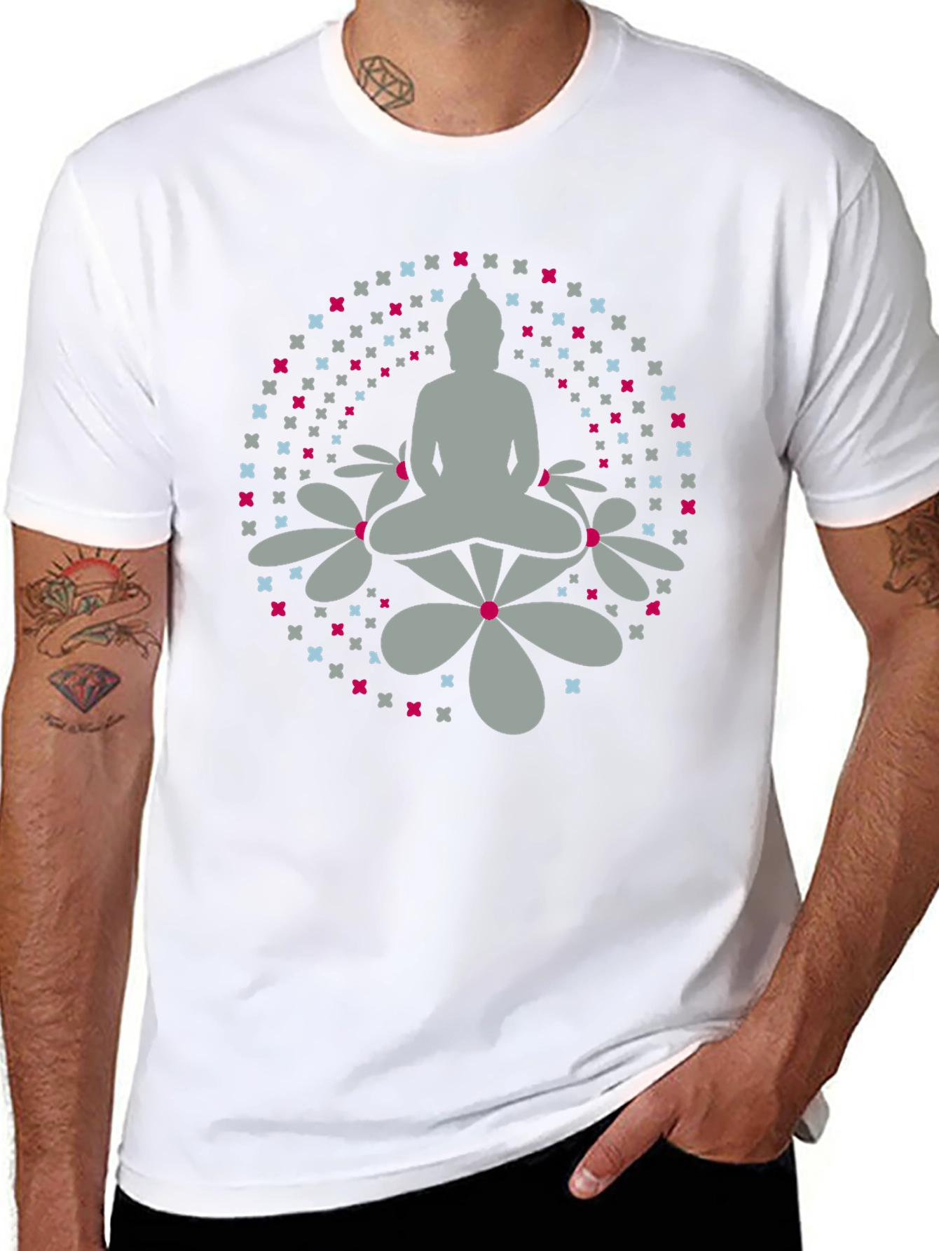 Camiseta Buda Floral Hombre