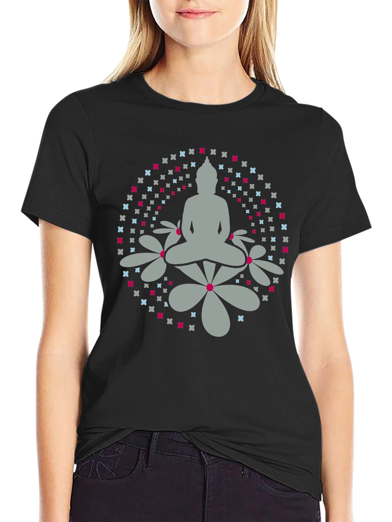 Camiseta Buda Floral Hombre