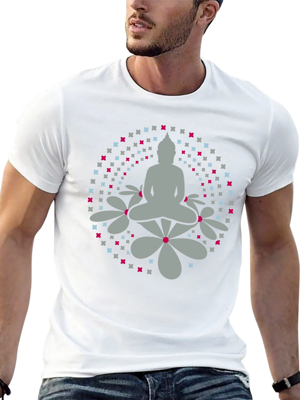 Camiseta Buda Floral Hombre