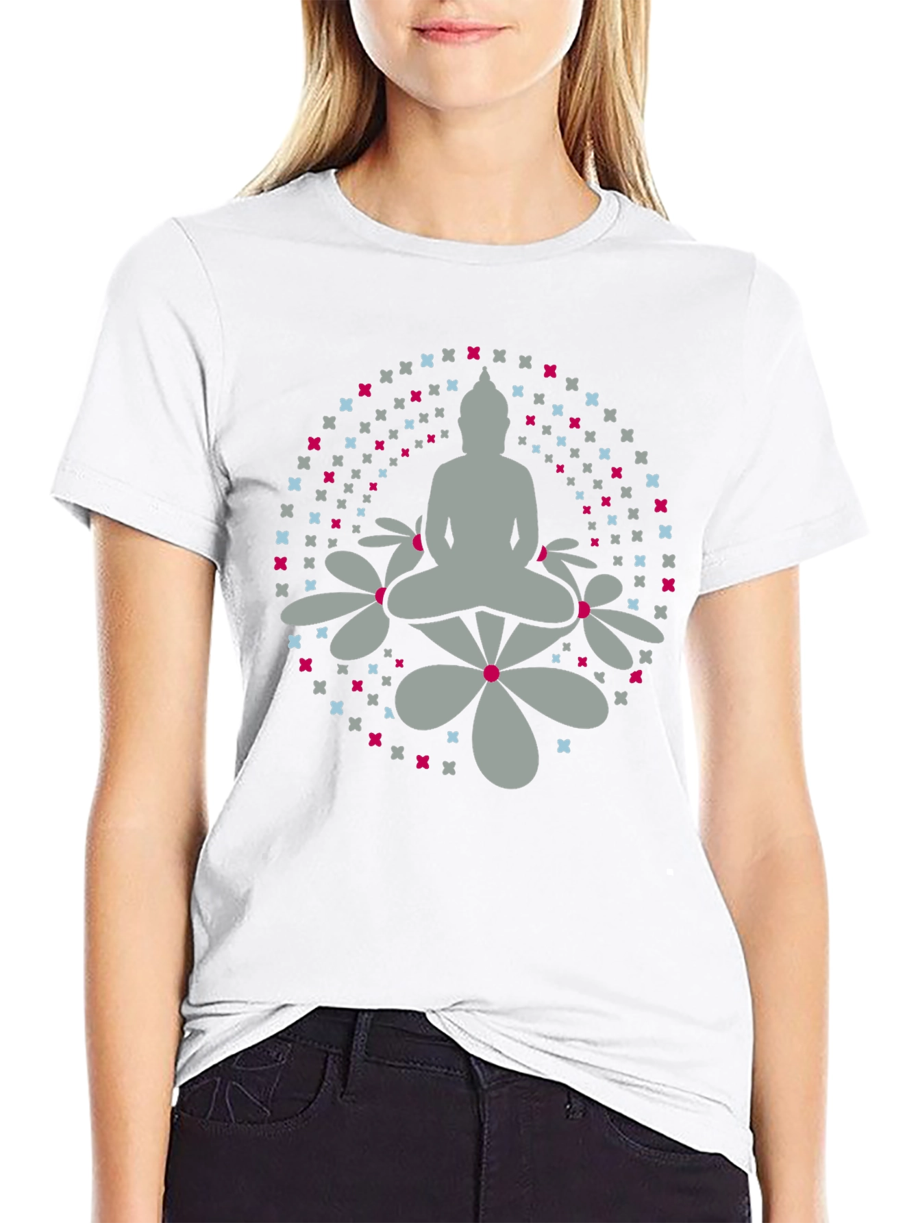 Camiseta Buda Floral Hombre