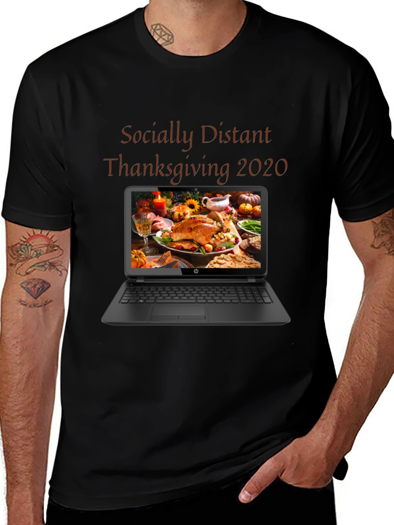 Camiseta Distancia Social Día de Acción de Gracias 2020