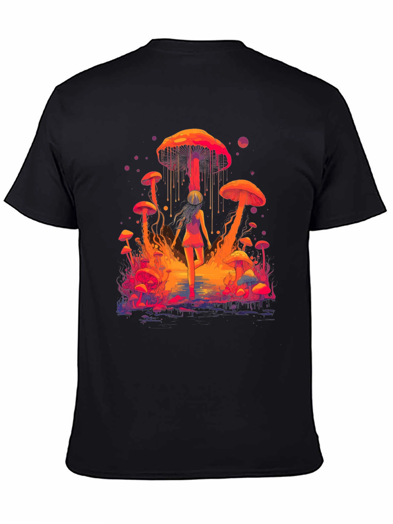 Camiseta Hombre Diseño Fantasía de Hongos Psicodélicos