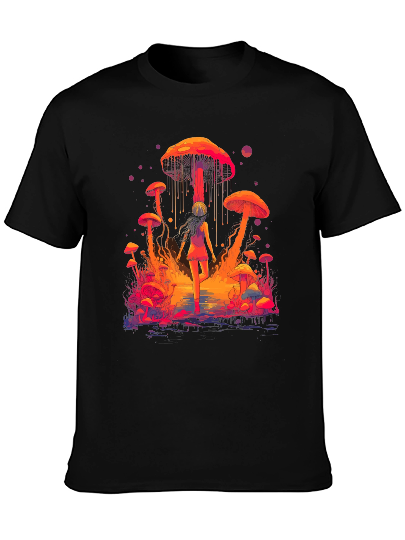 Camiseta Hombre Diseño Fantasía de Hongos Psicodélicos