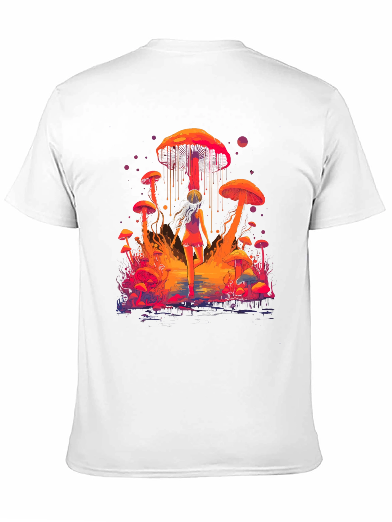 Camiseta Hombre Diseño Fantasía de Hongos Psicodélicos