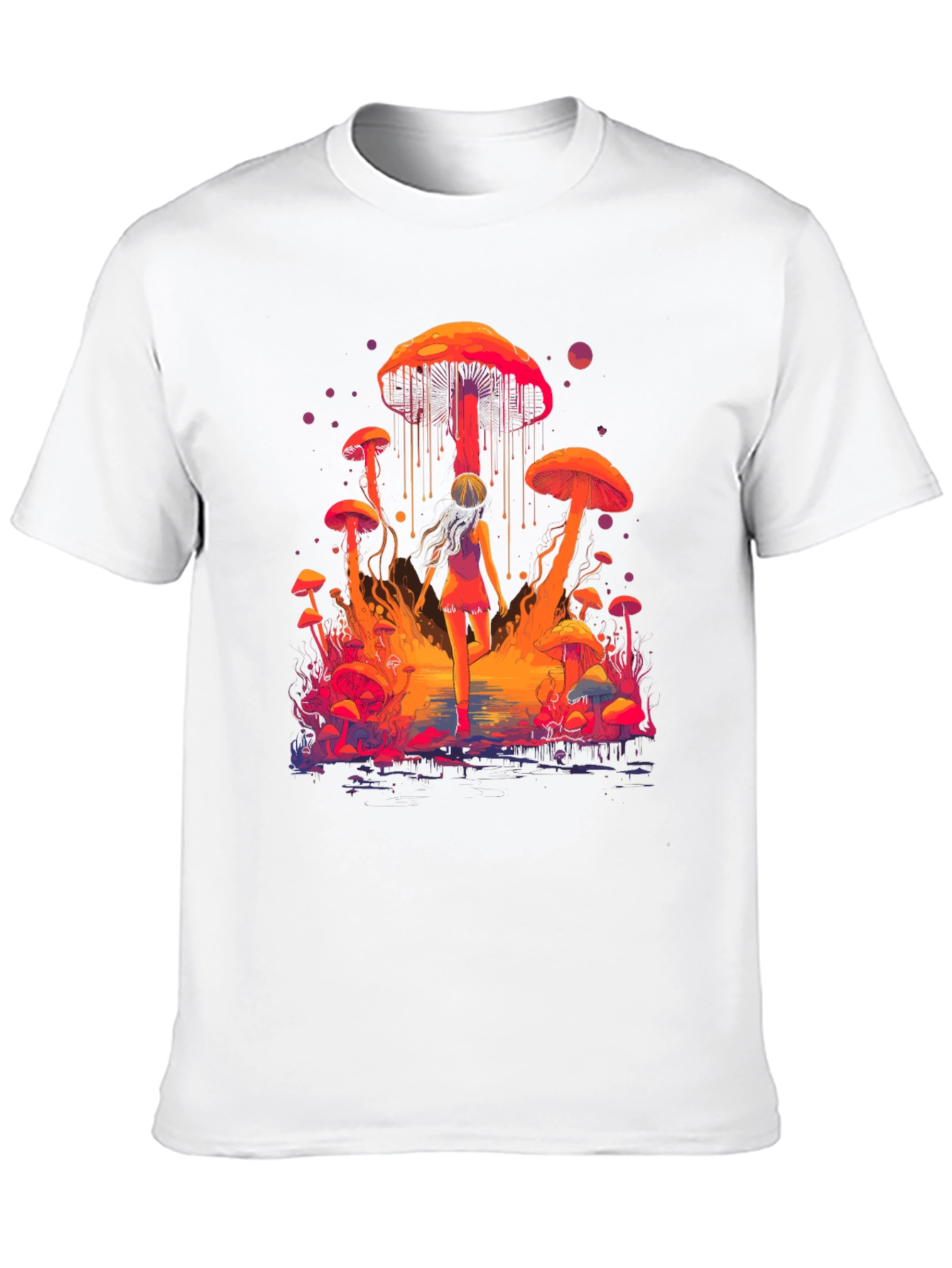 Camiseta Hombre Diseño Fantasía de Hongos Psicodélicos