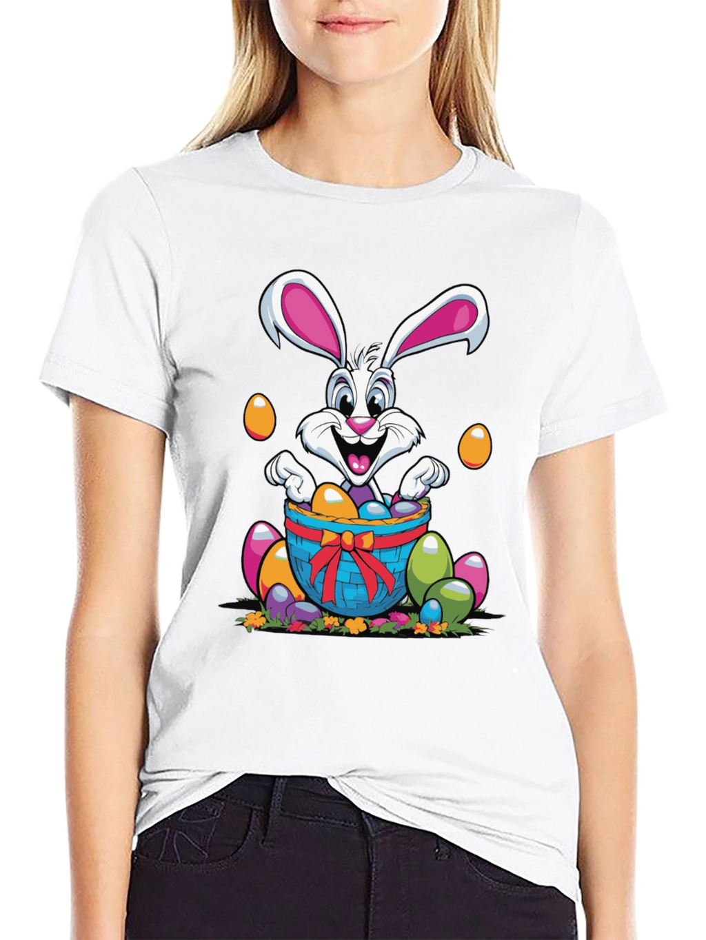 Camiseta Conejo de Pascua con Huevos