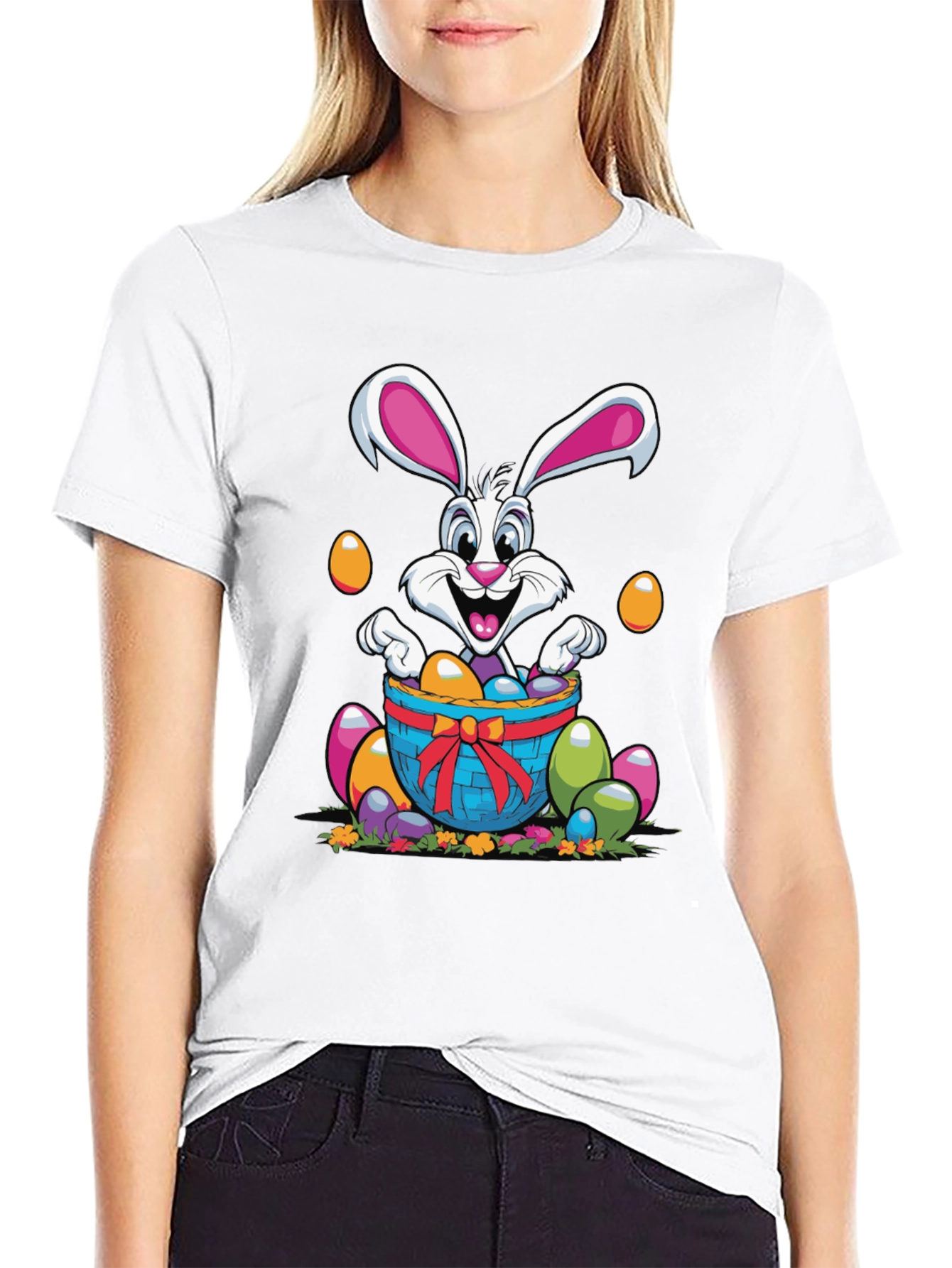 Camiseta Conejo de Pascua con Huevos