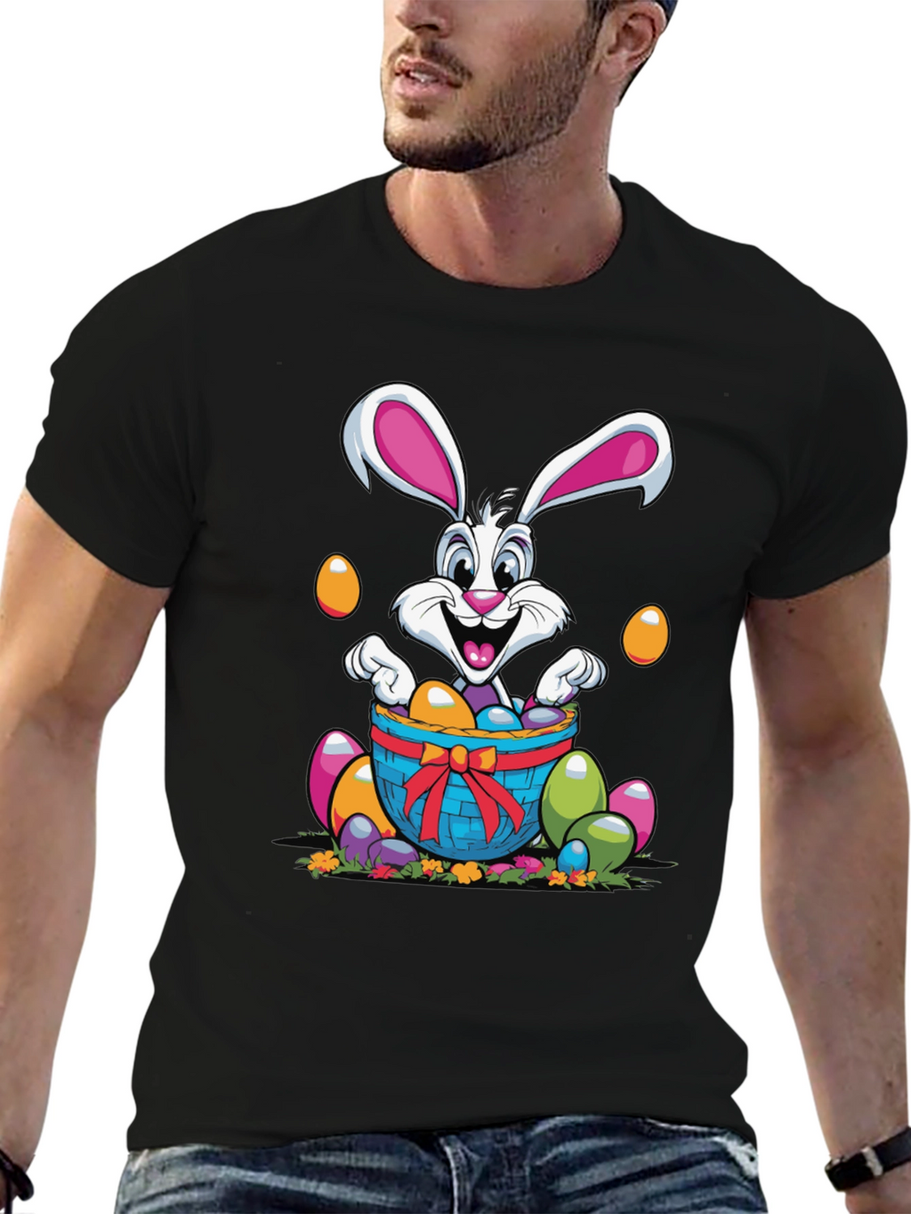 Camiseta Conejo de Pascua con Huevos