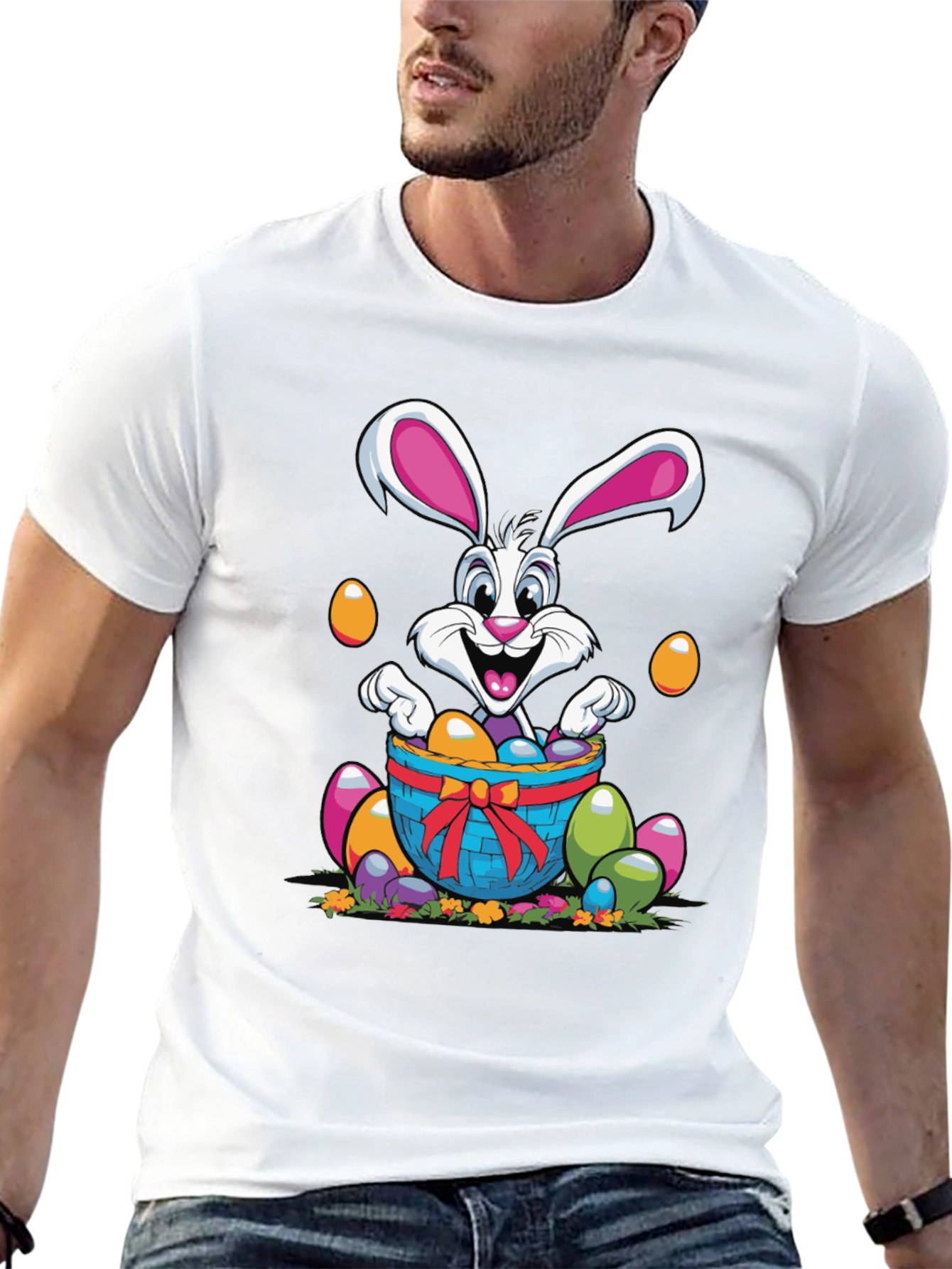 Camiseta Conejo de Pascua con Huevos