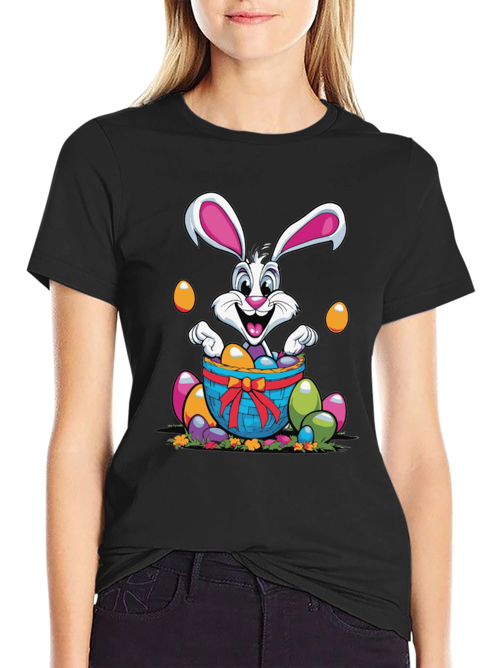 Camiseta Conejo de Pascua con Huevos