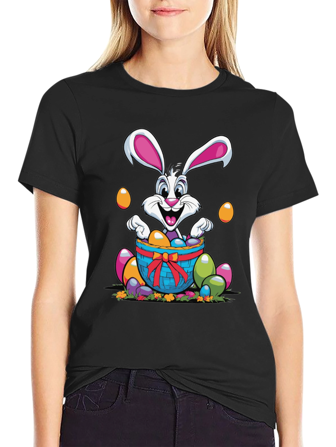 Camiseta Conejo de Pascua con Huevos