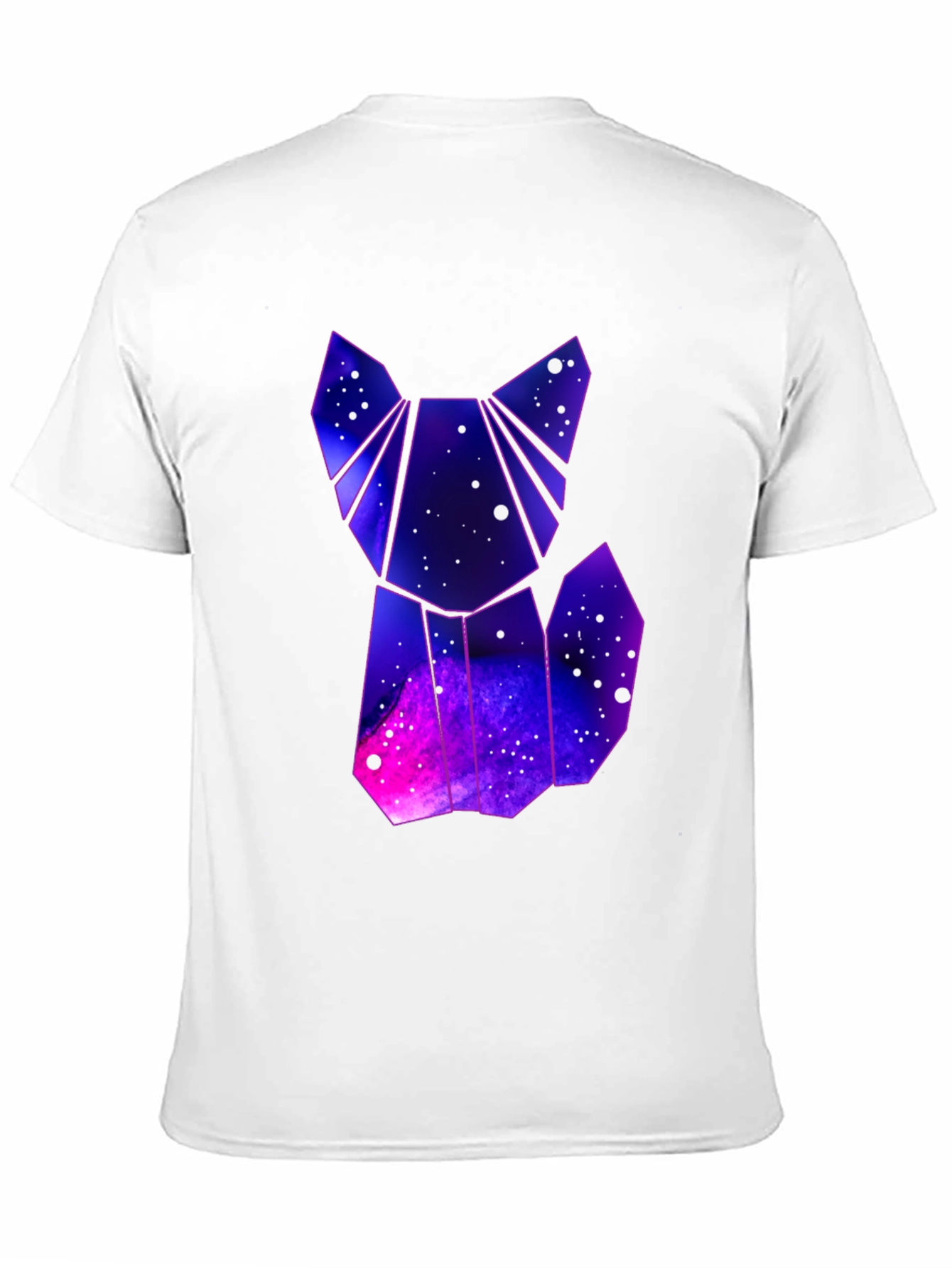Camiseta Hombre Negra Diseño Gato Galaxia