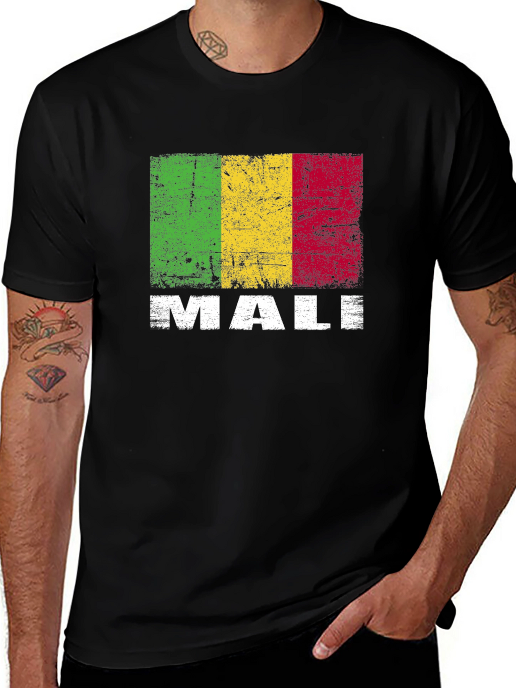 Camiseta Hombre con Diseño Bandera de Malí