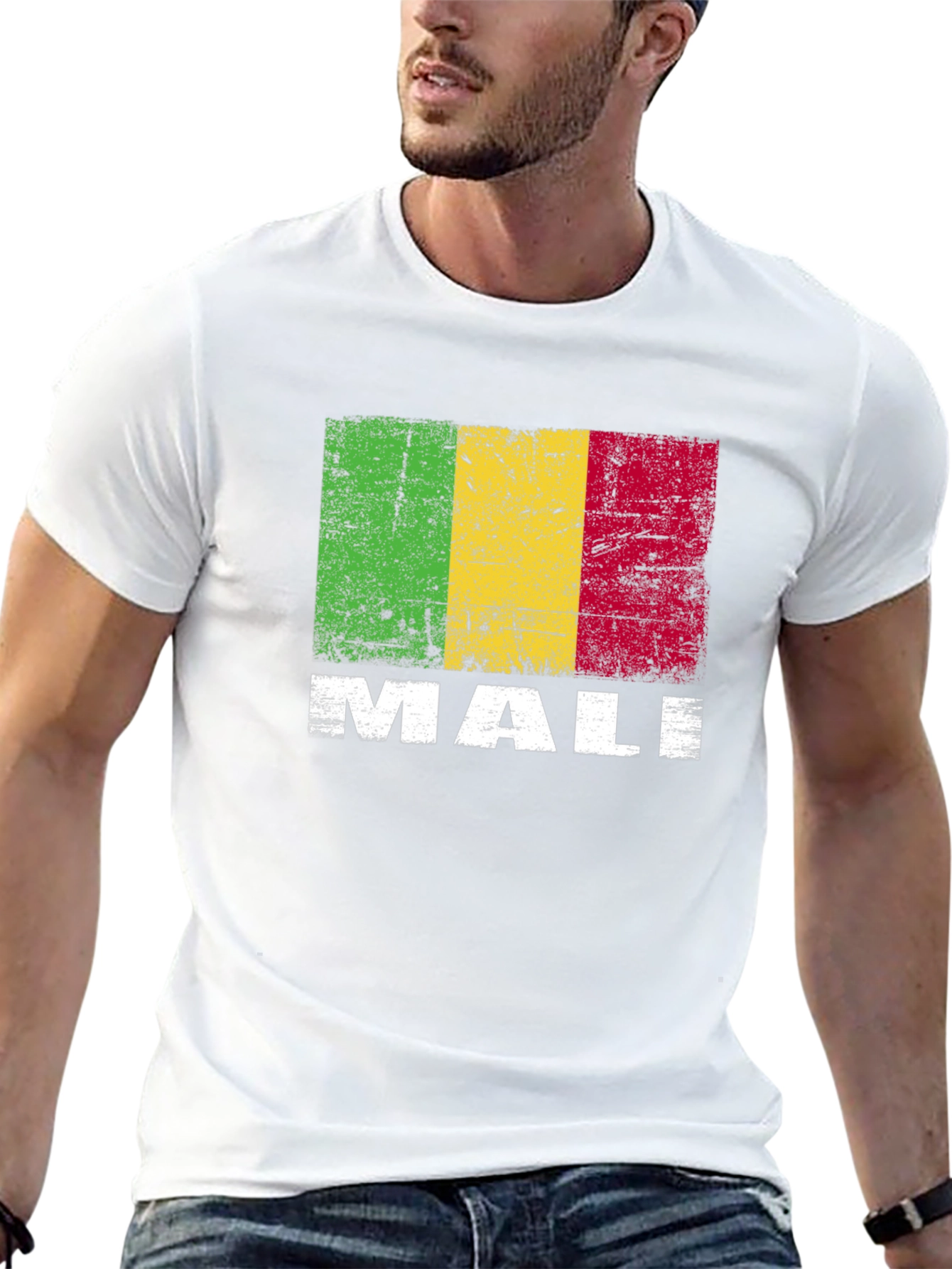 Camiseta Hombre con Diseño Bandera de Malí