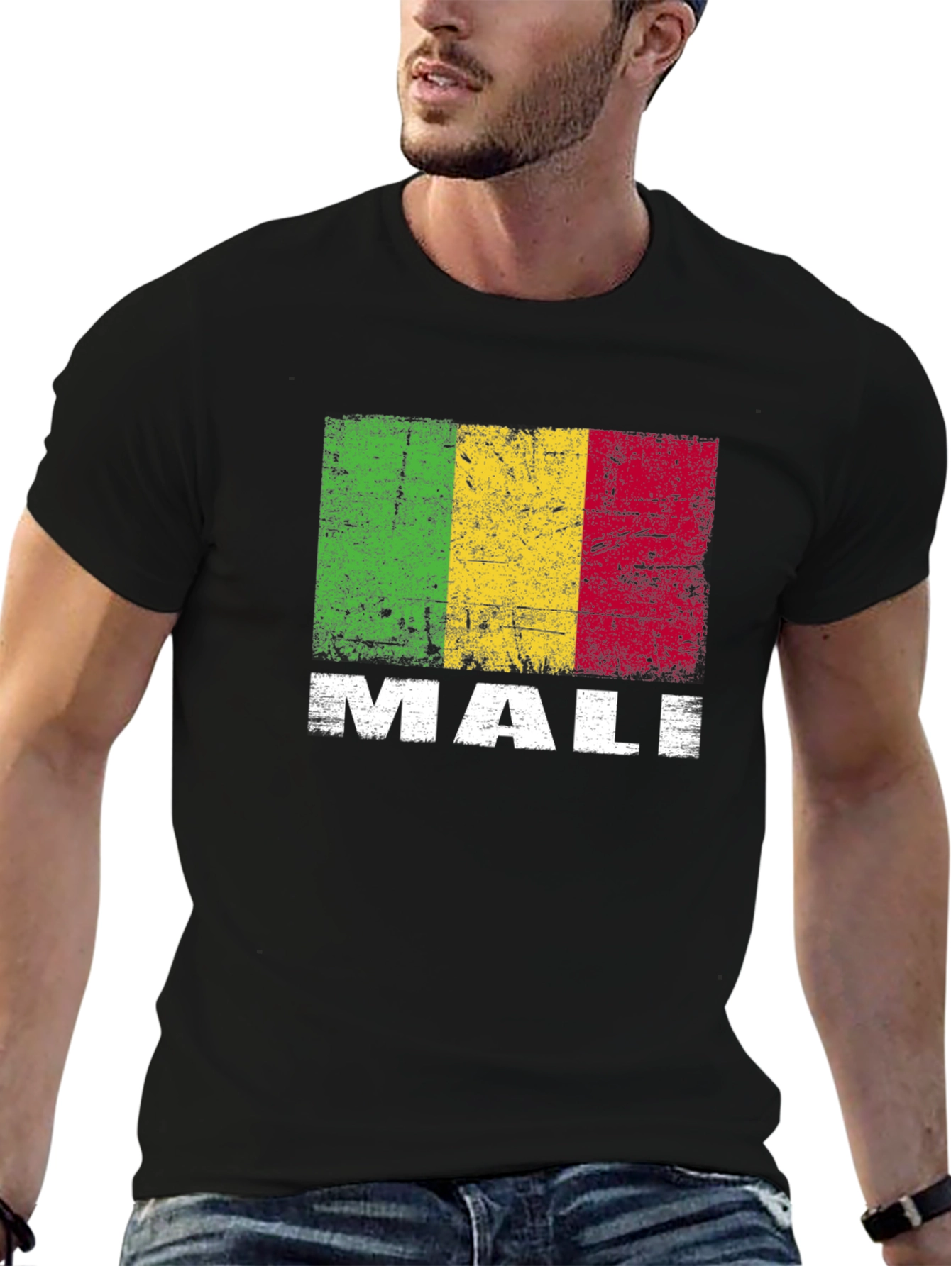 Camiseta Hombre con Diseño Bandera de Malí