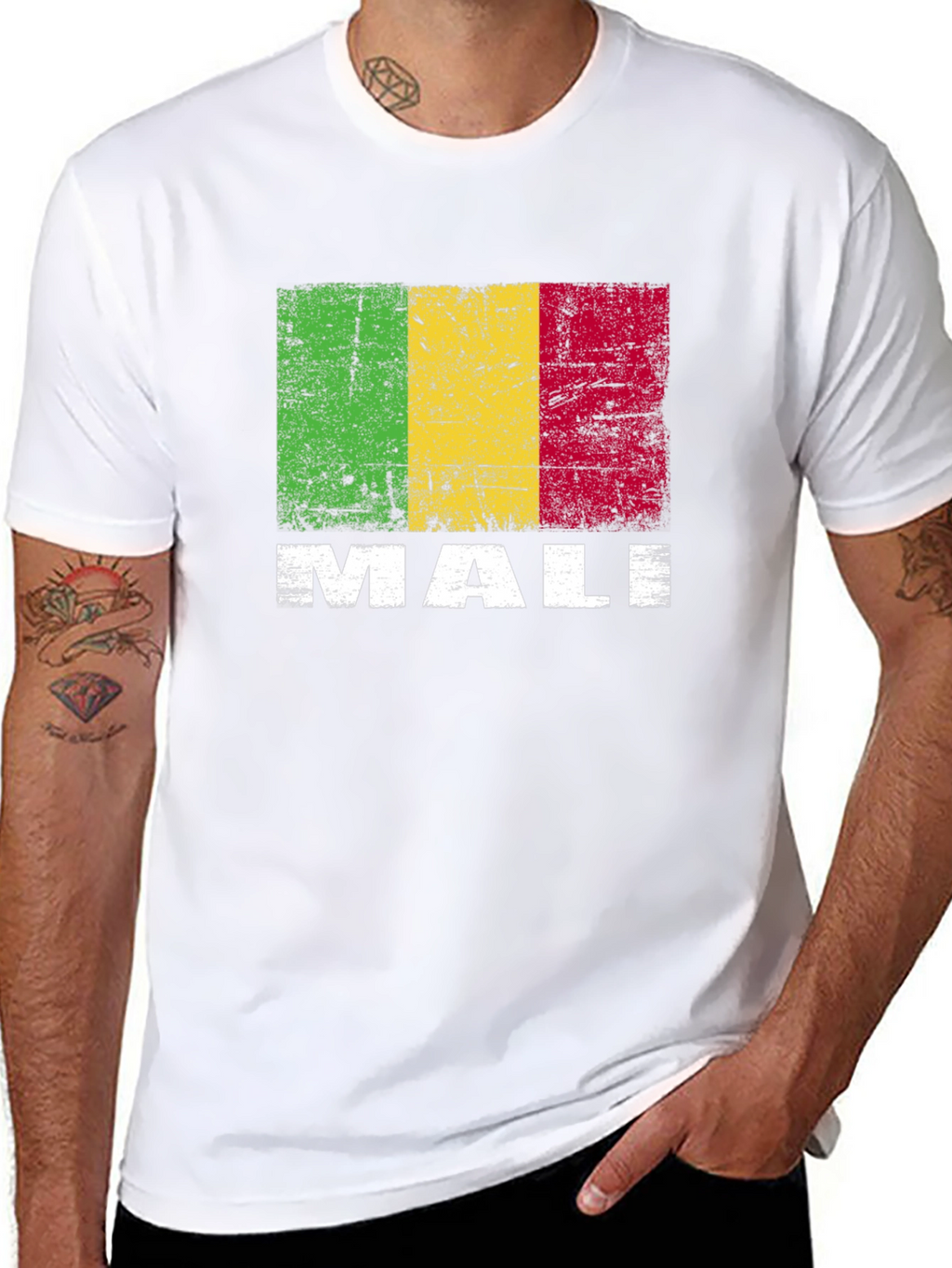 Camiseta Hombre con Diseño Bandera de Malí