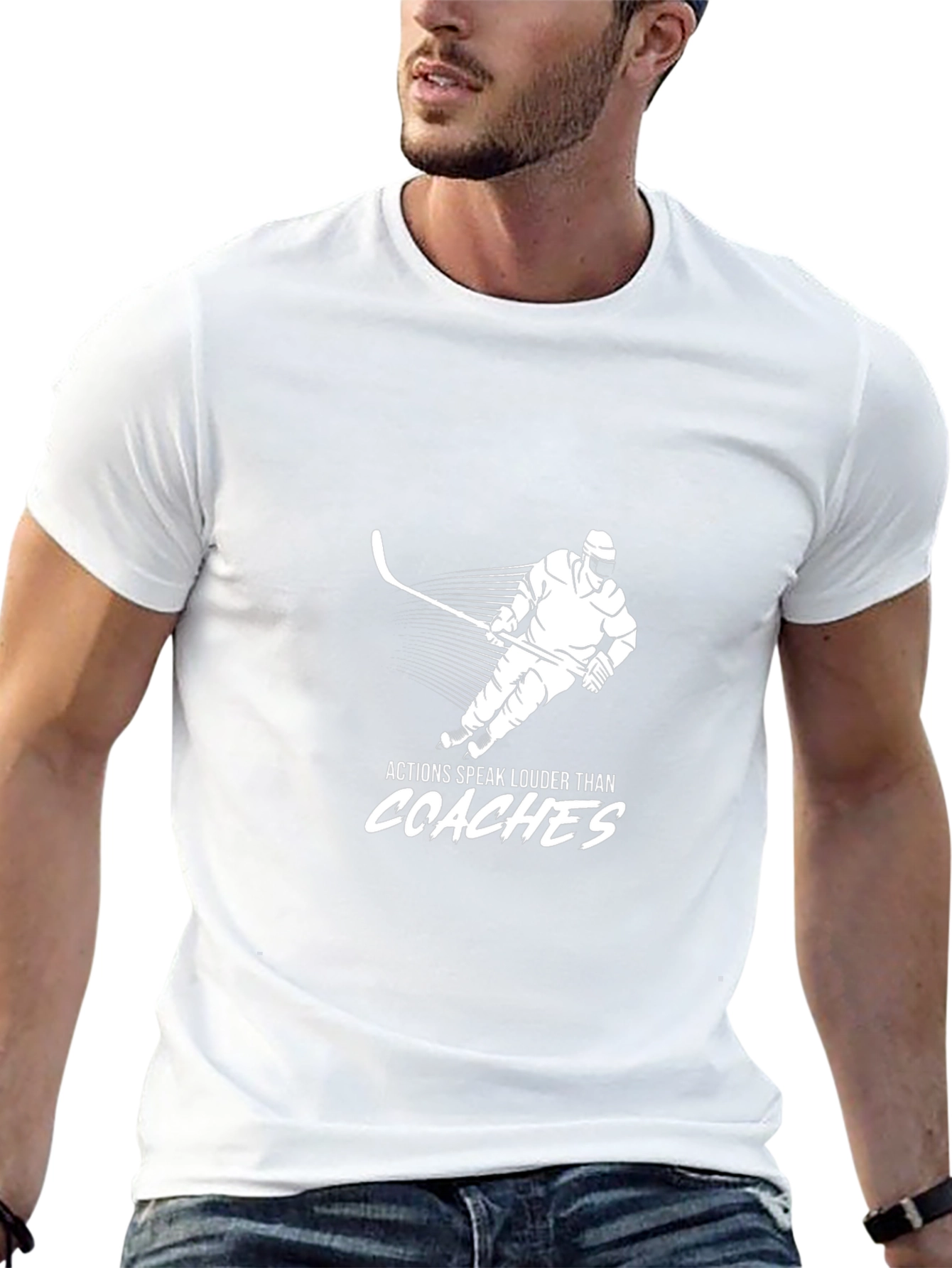Camiseta Hombre Negra Hockey Acciones Hablan