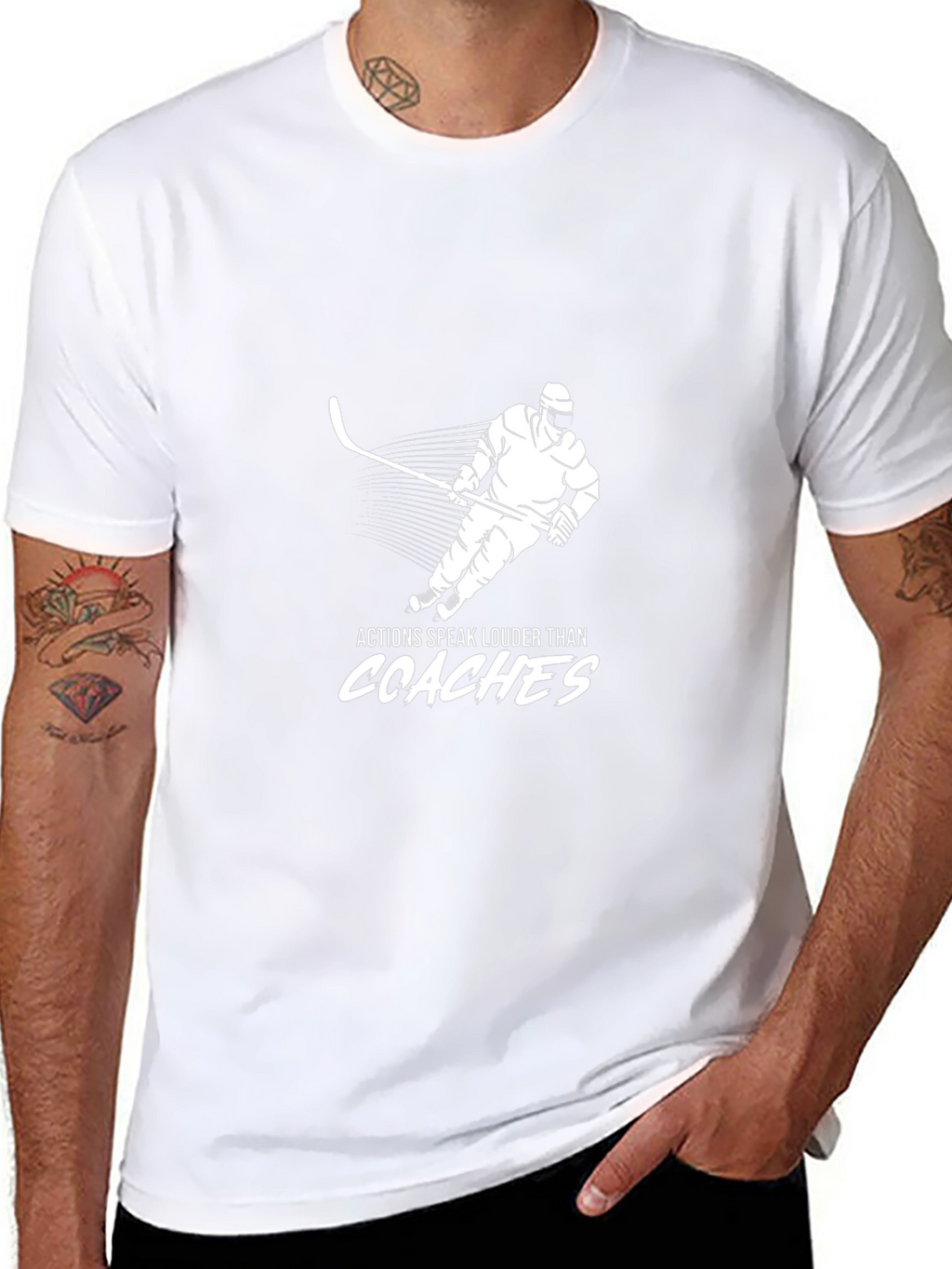 Camiseta Hombre Negra Hockey Acciones Hablan