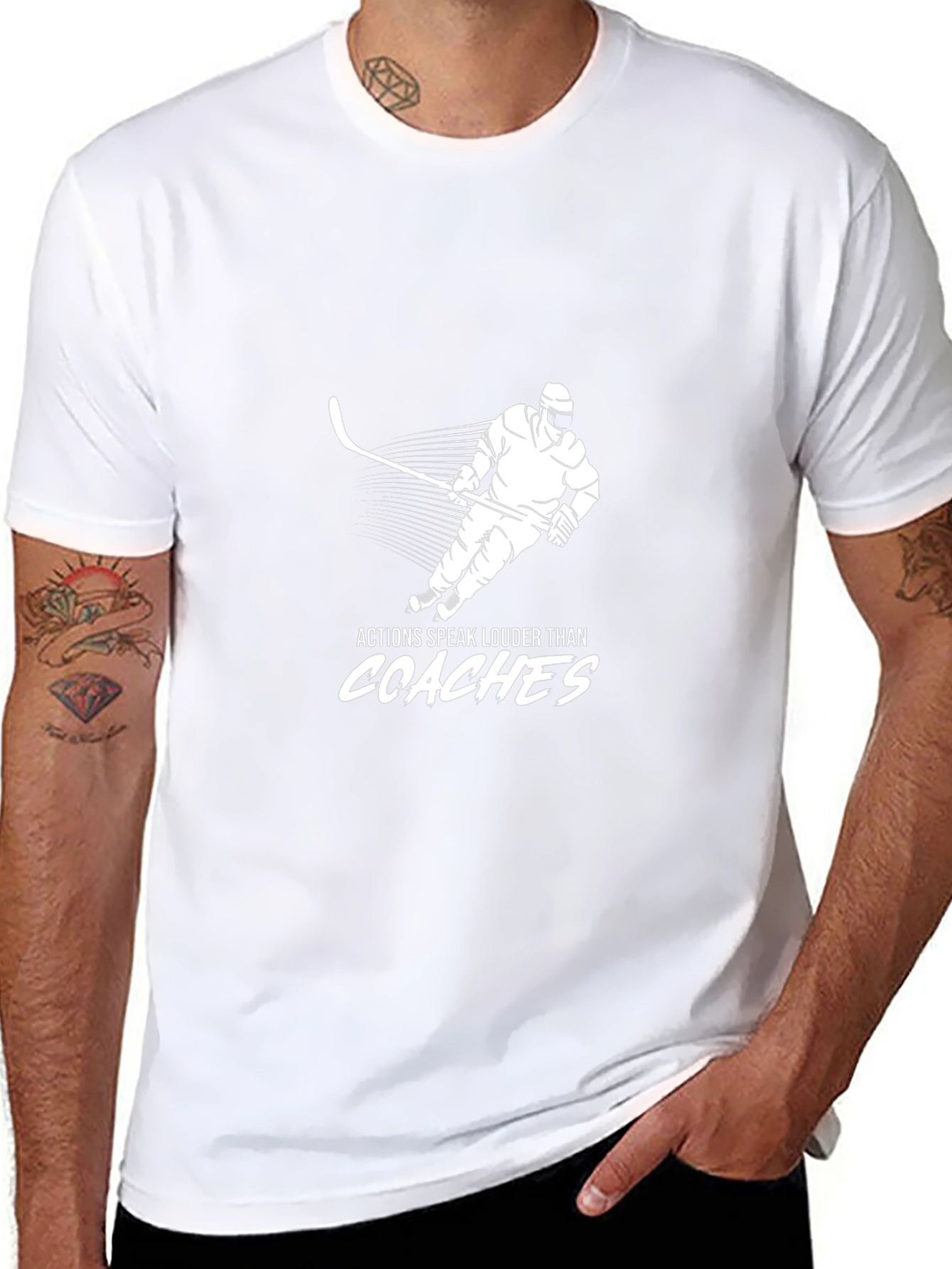 Camiseta Hombre Negra Hockey Acciones Hablan