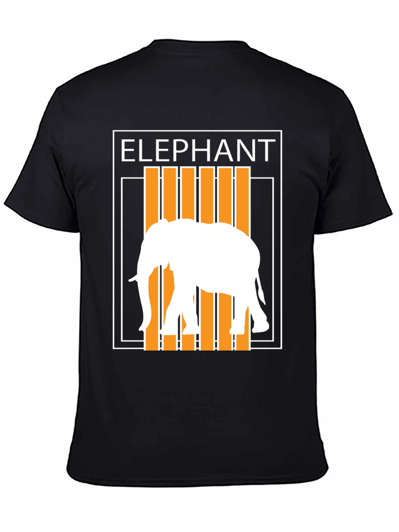 Camiseta Hombre Negra Diseño Elefante Moderno